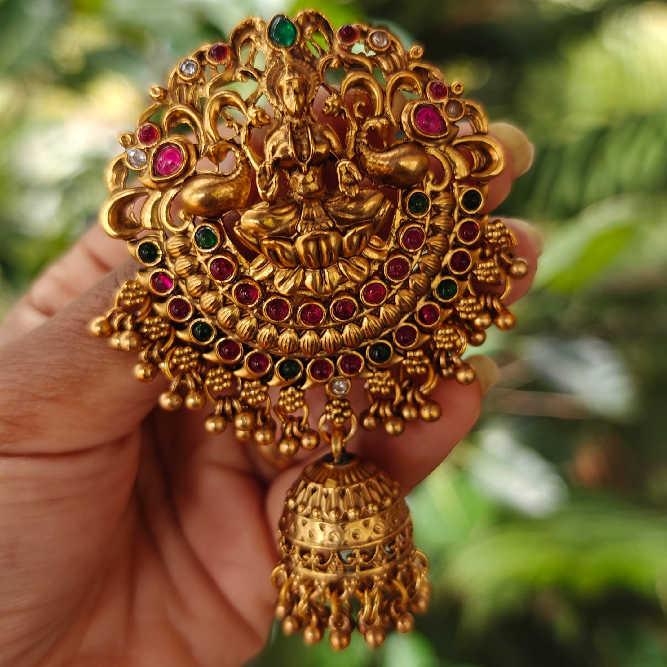 Traditional Temple Design Jade Billa Hair Ornament