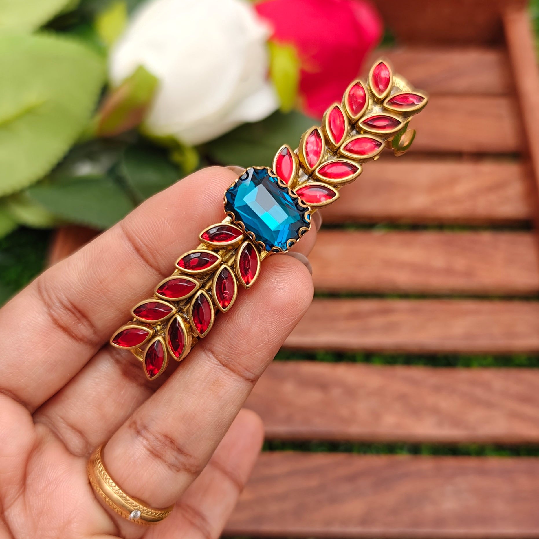 Handcrafted Kundan Hair clip