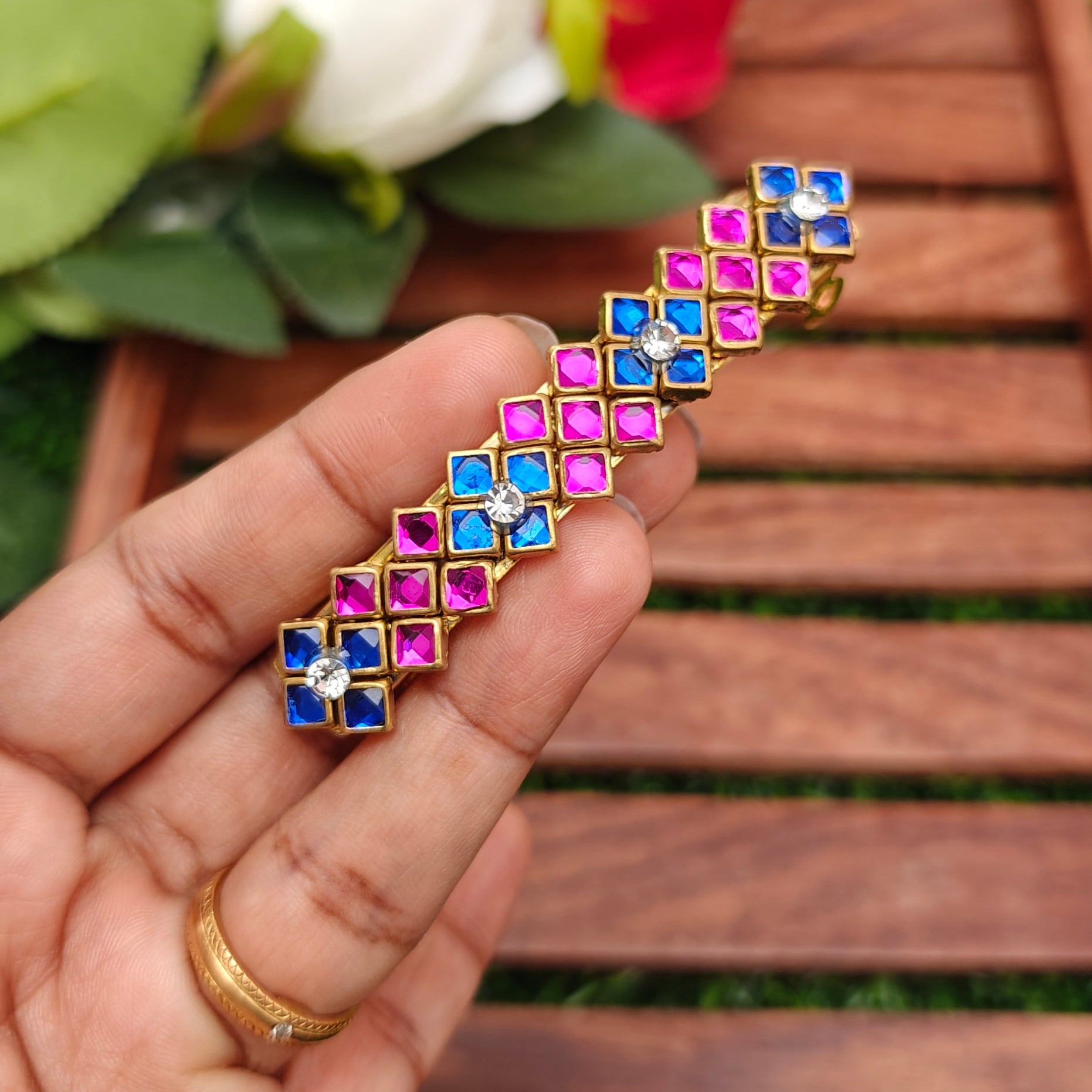 Handcrafted Kundan Hair clip
