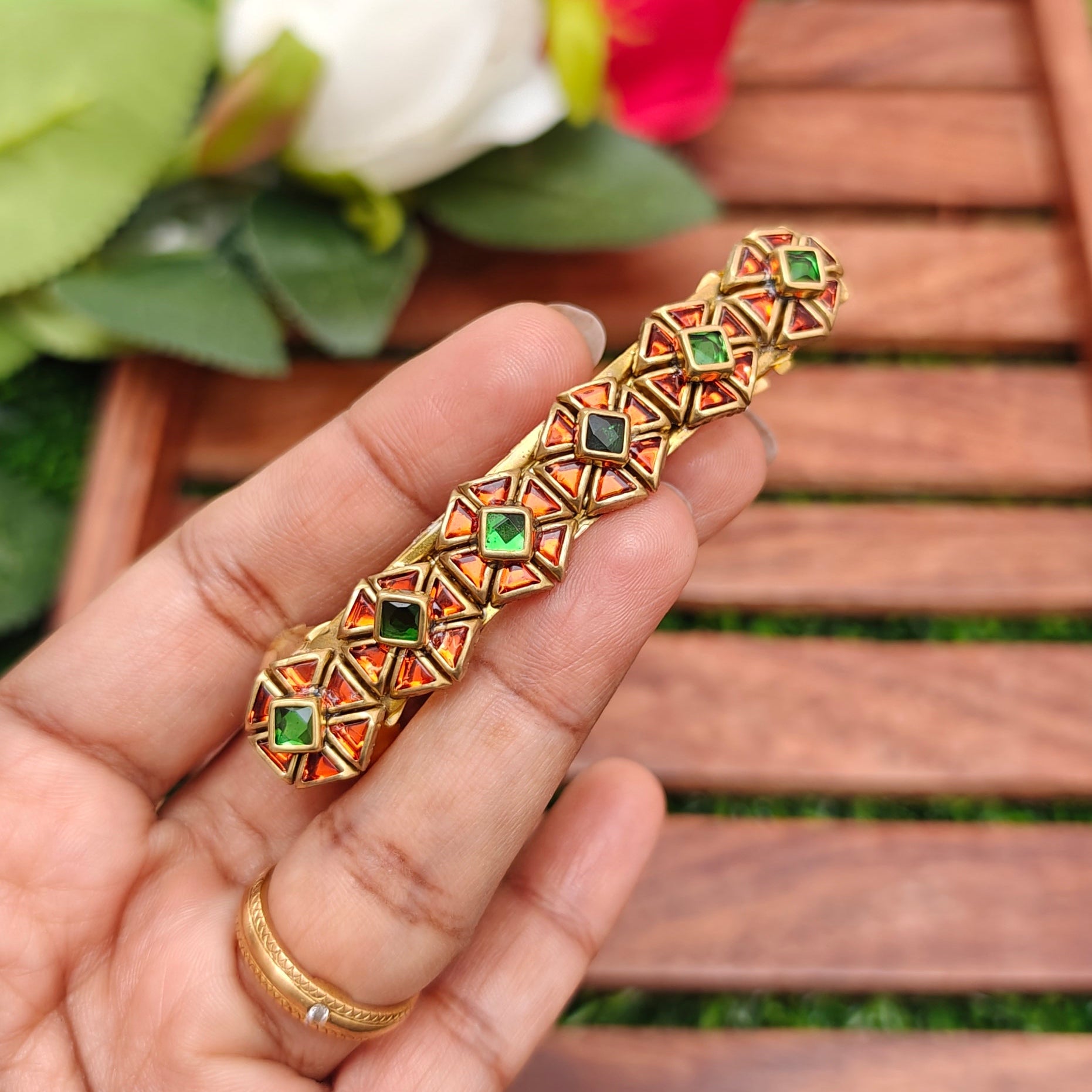 Handcrafted Kundan Hair clip