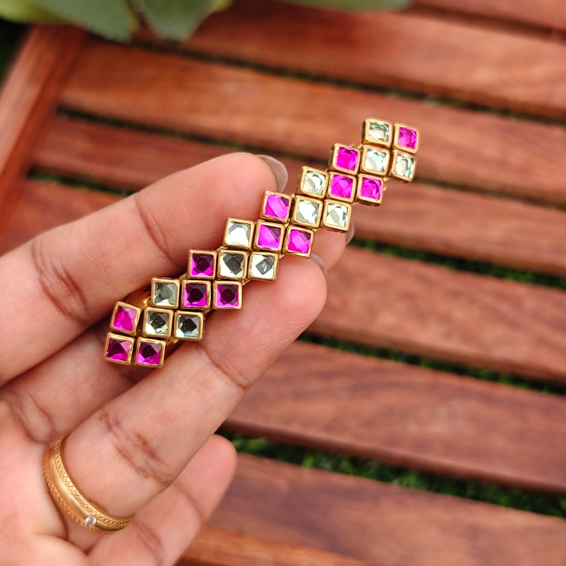 Handcrafted Kundan Hair clip