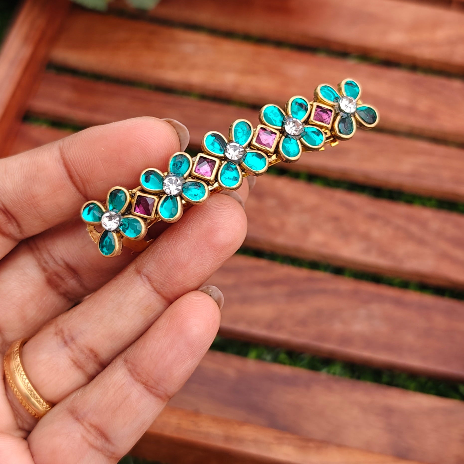 Handcrafted Kundan Hair clip