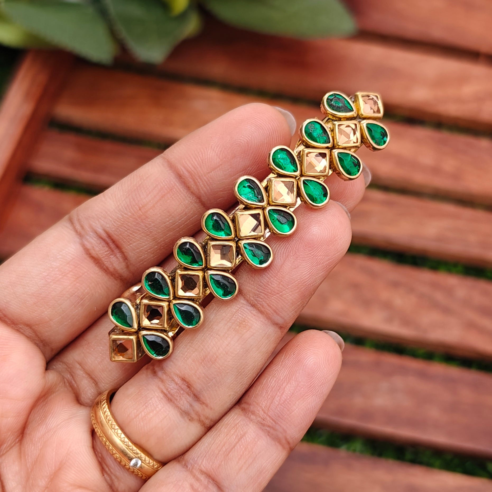 Handcrafted Kundan Hair clip