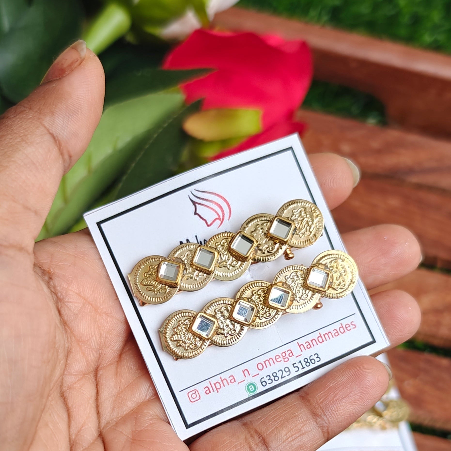 Traditional Floral Kids Hair Clips