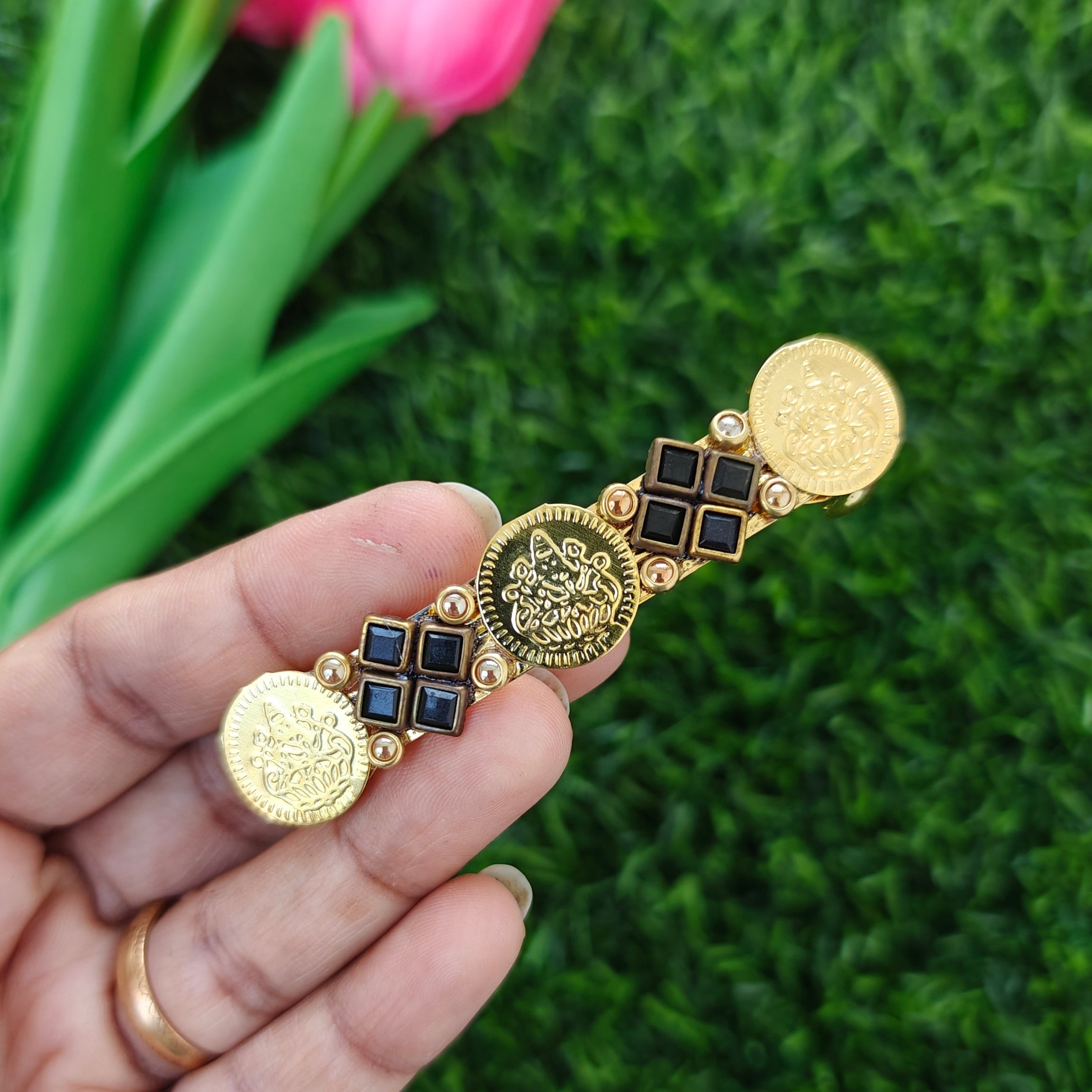 Handcrafted Kundan Hair clip