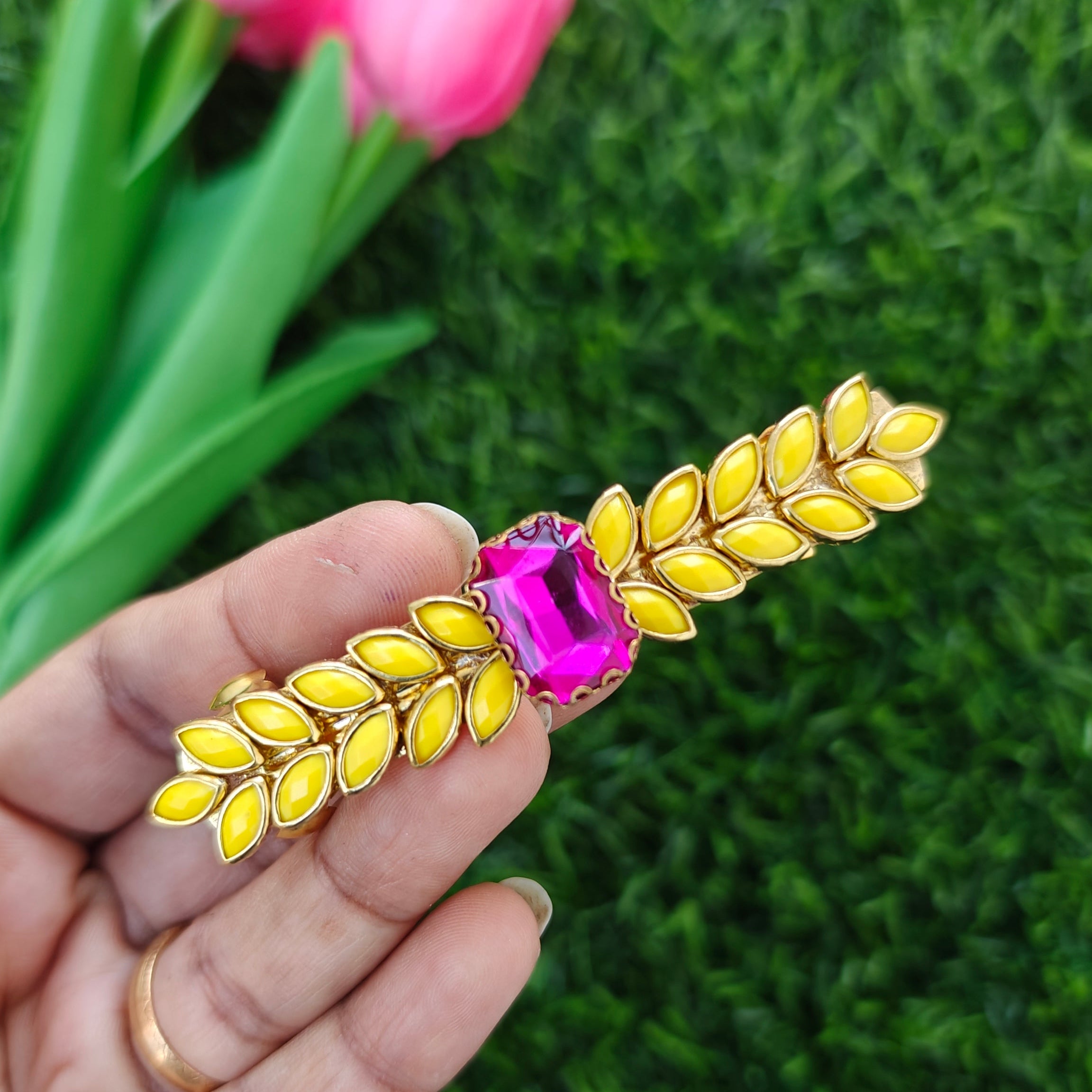 Handcrafted Kundan Hair clip