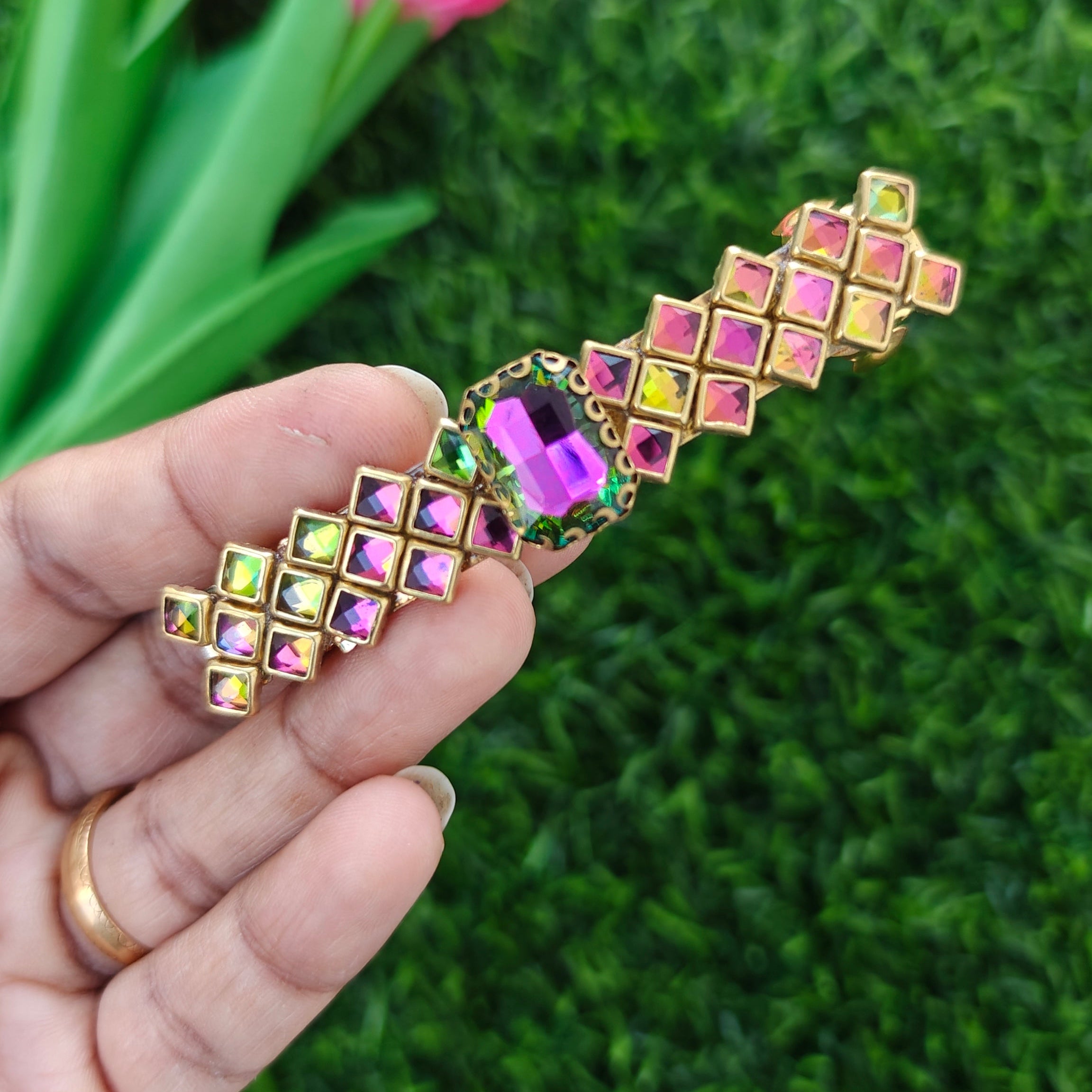 Handcrafted Kundan Hair clip