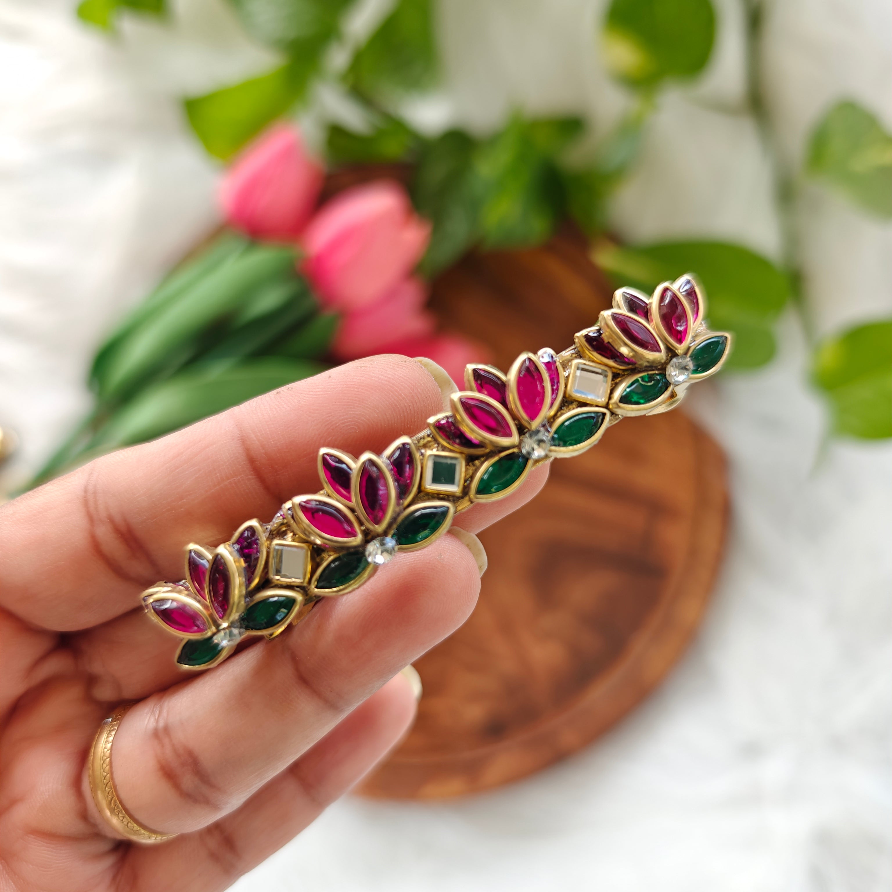 Handcrafted Kundan Hair clip