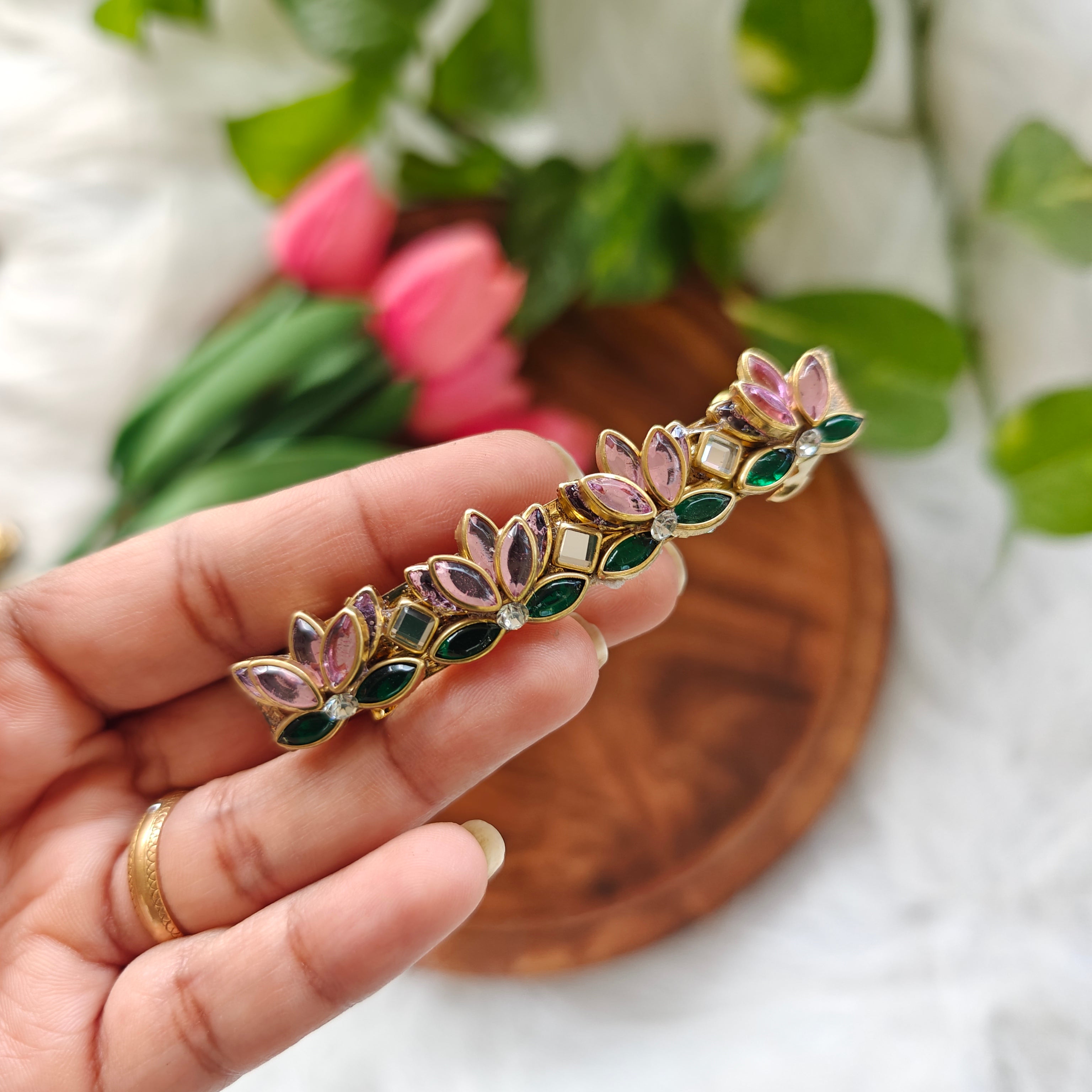 Handcrafted Kundan Hair clip