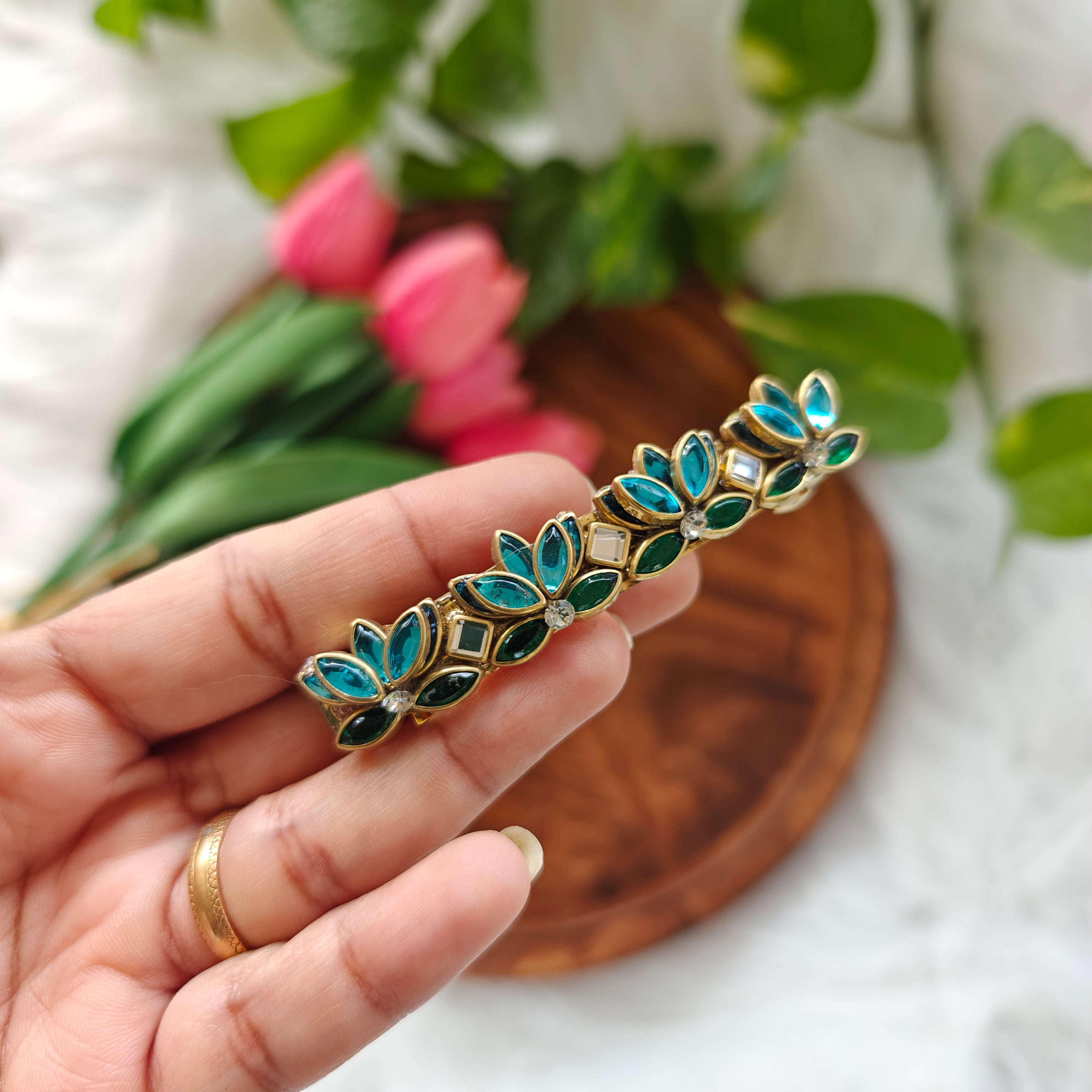 Handcrafted Kundan Hair clip