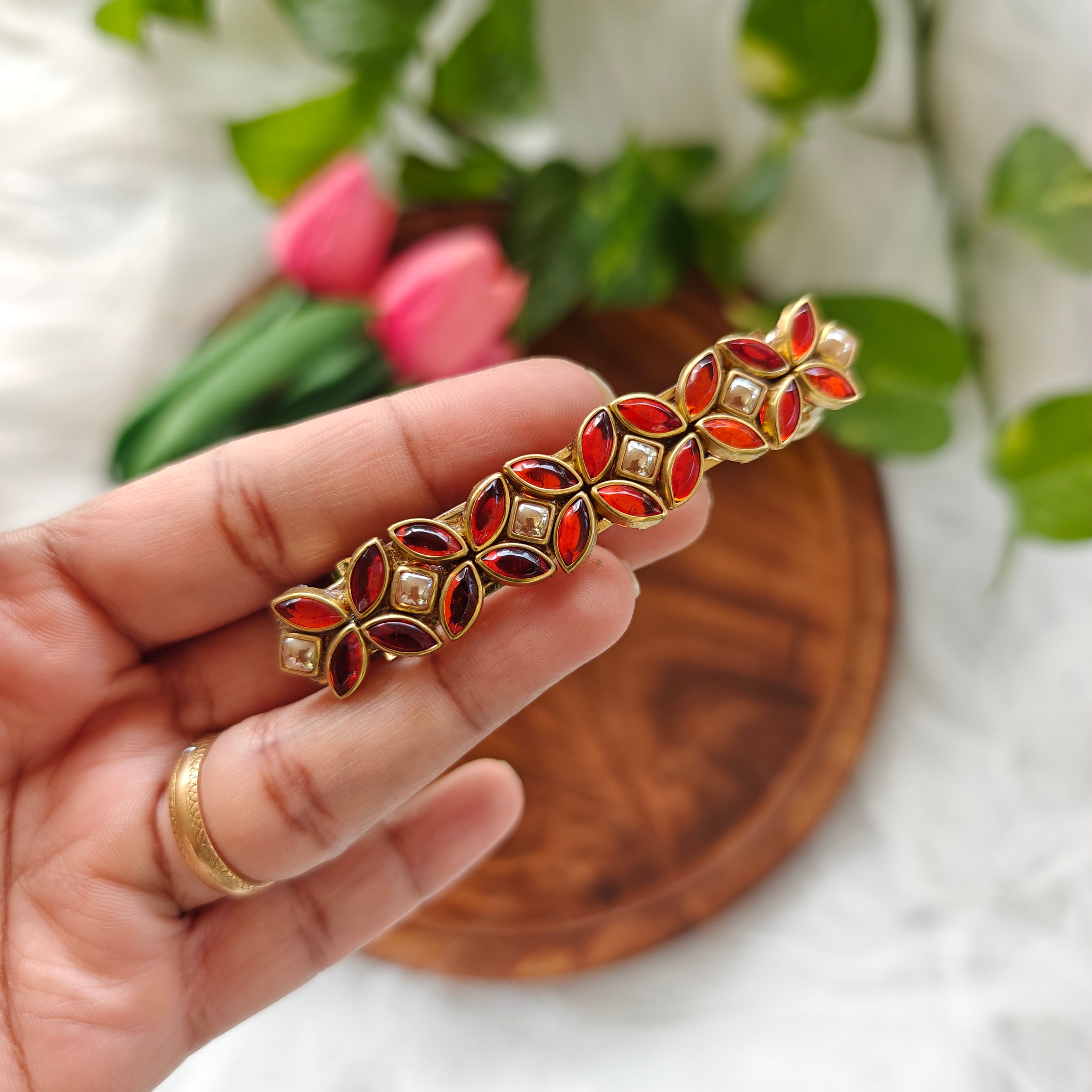 Handcrafted Kundan Hair clip