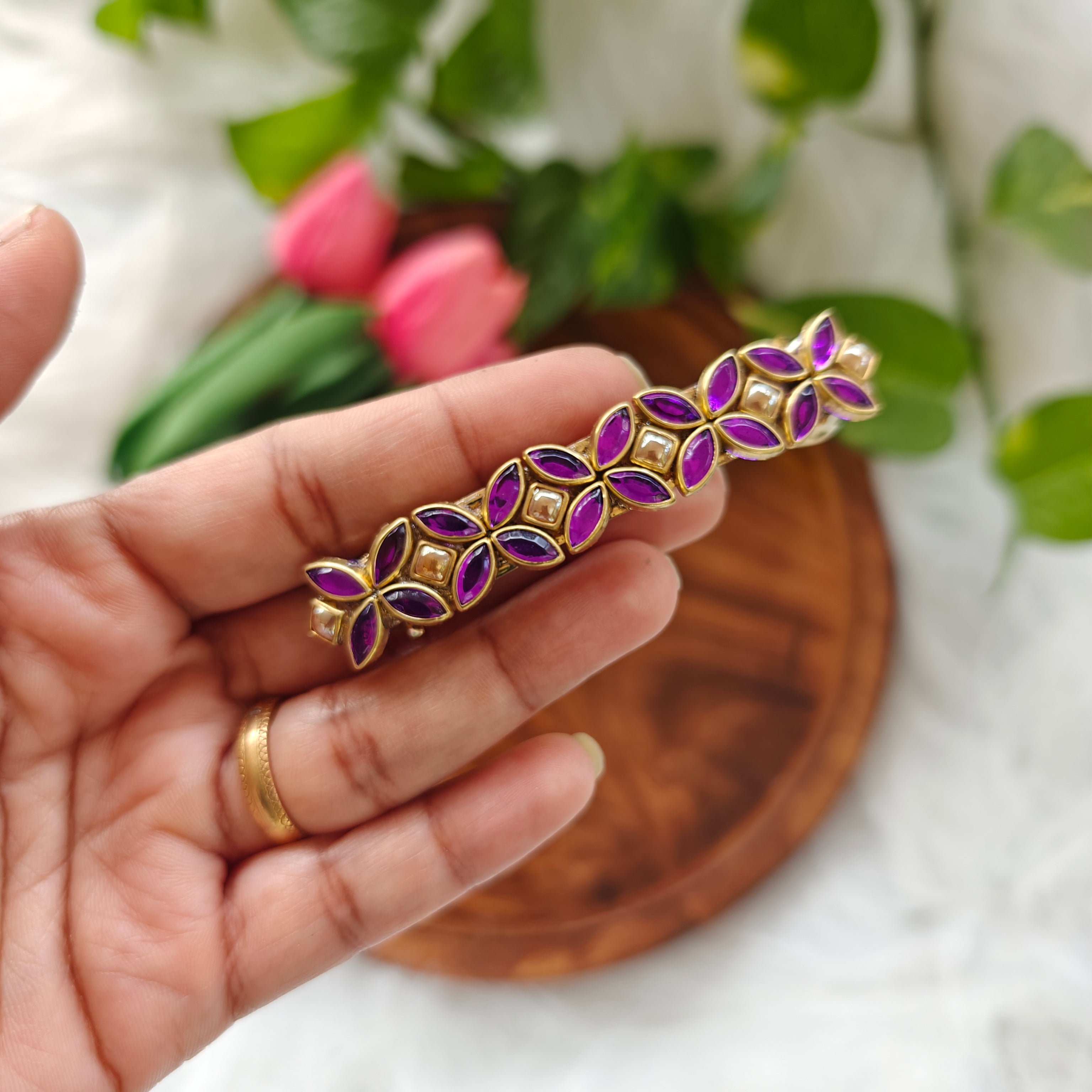 Handcrafted Kundan Hair clip