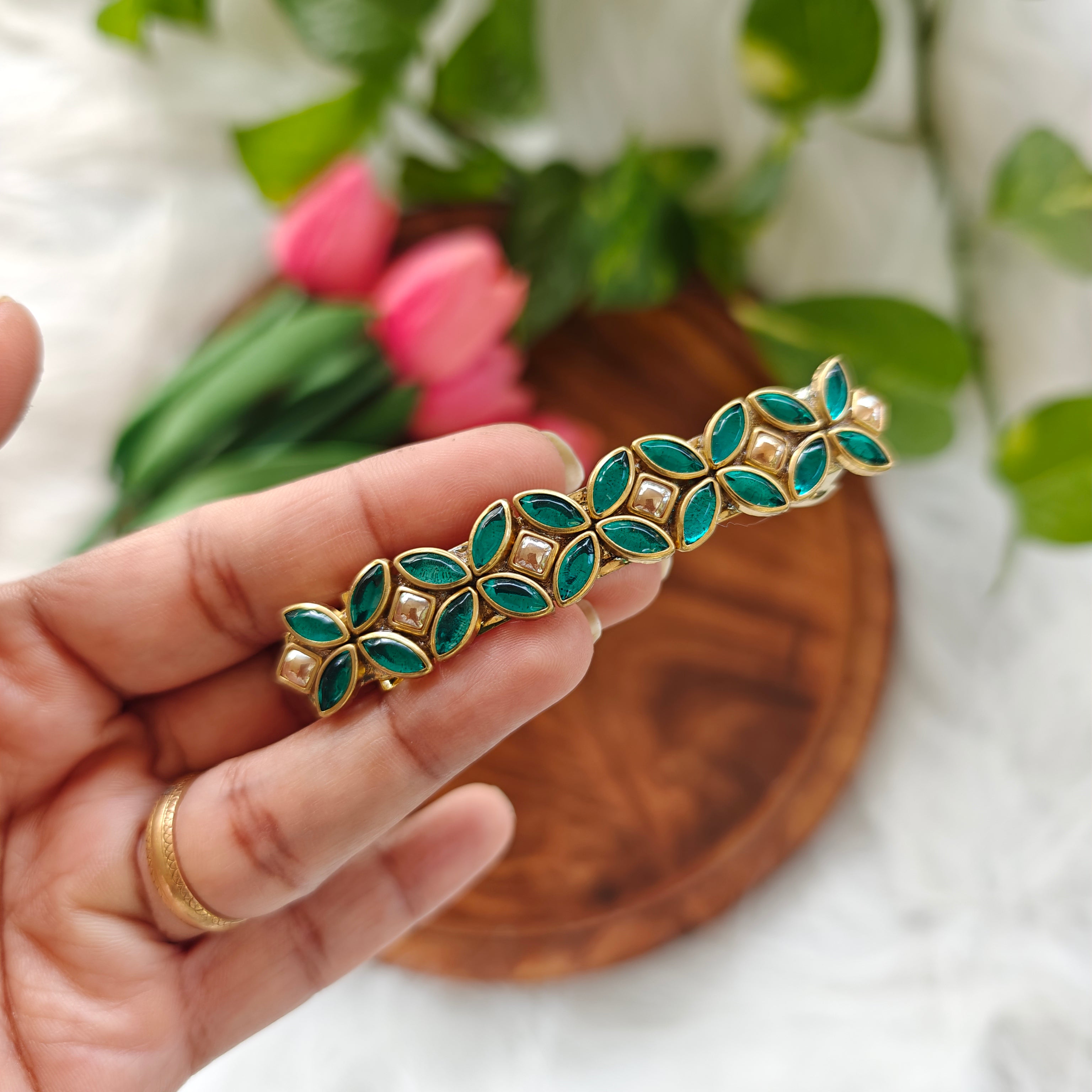Handcrafted Kundan Hair clip