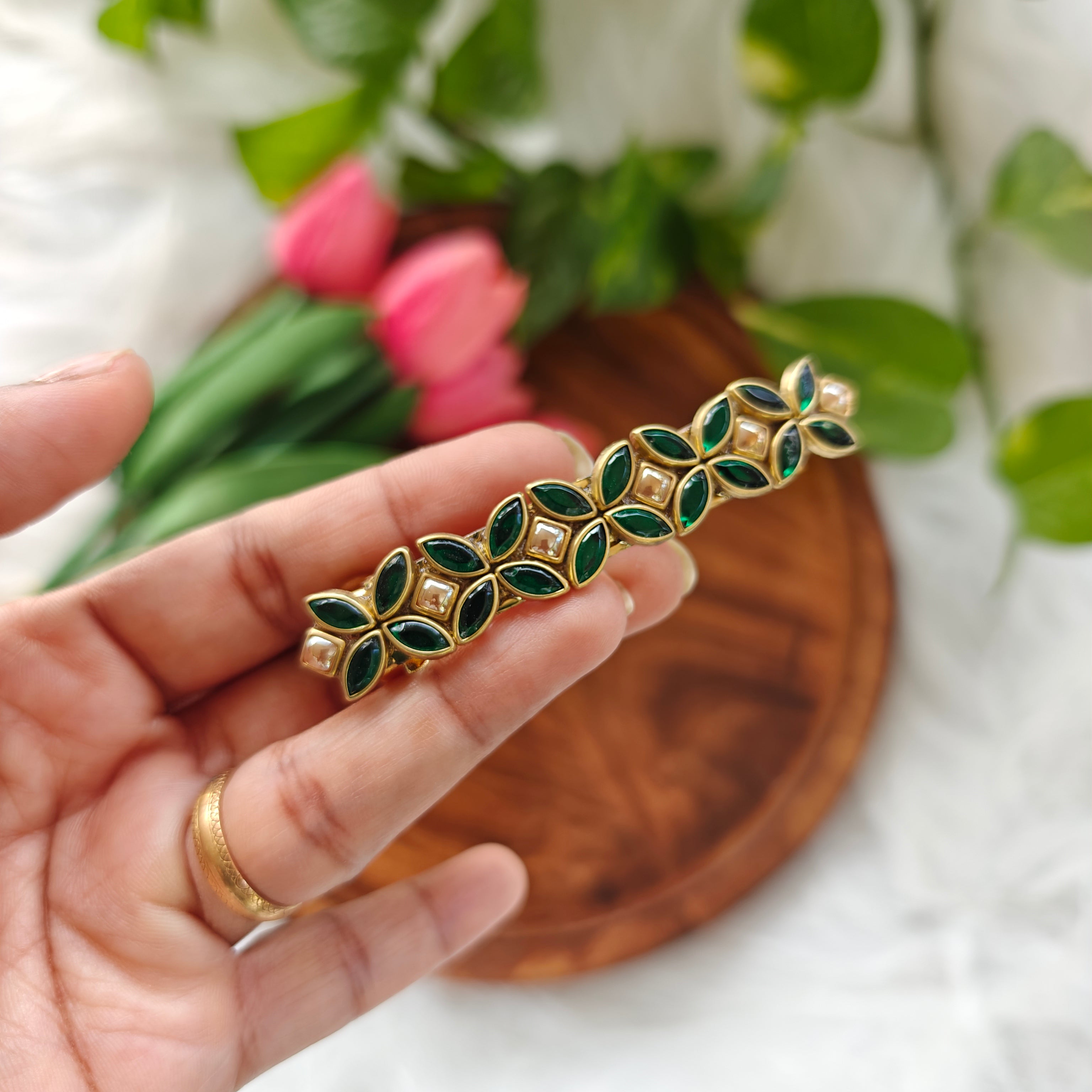Handcrafted Kundan Hair clip
