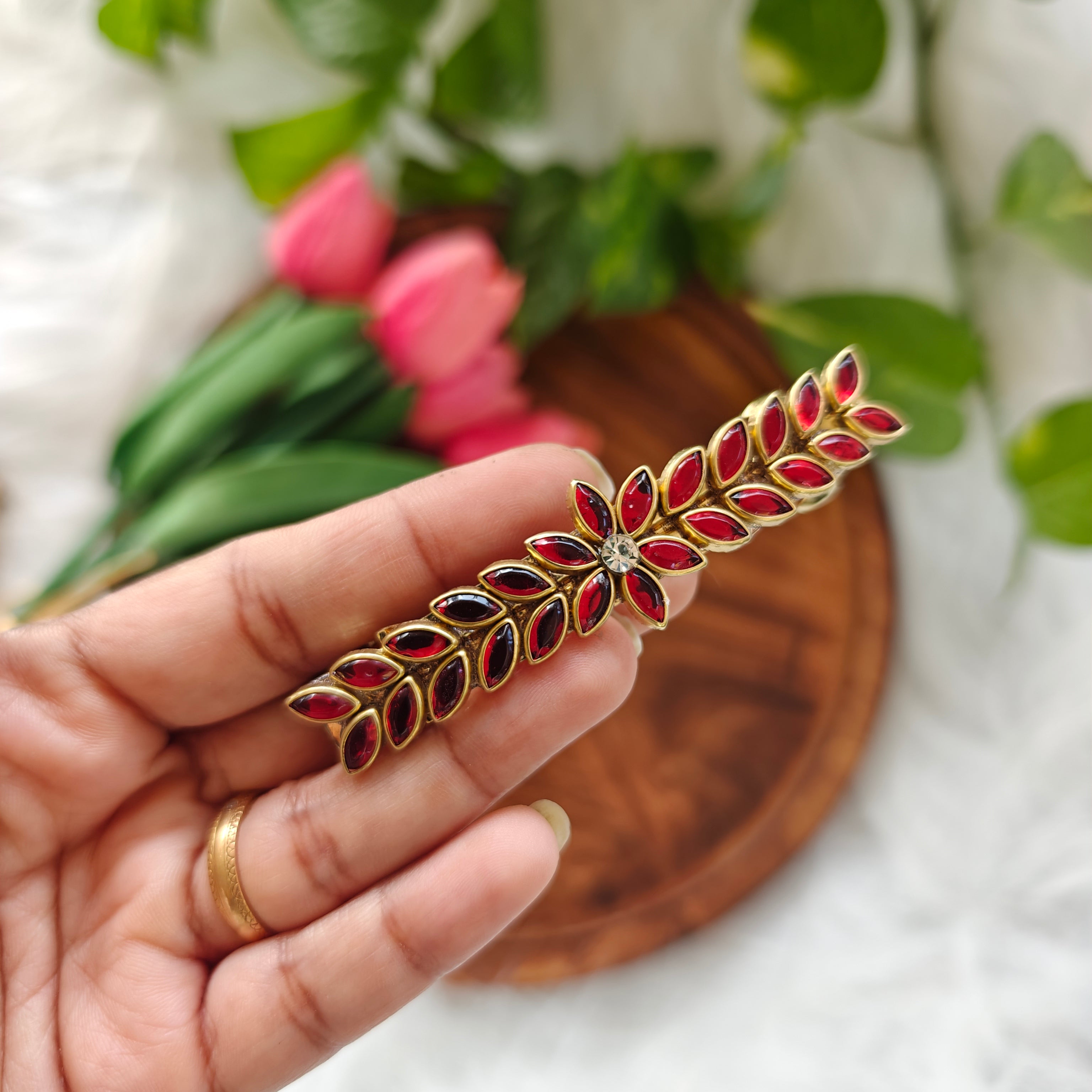 Handcrafted Kundan Hair clip