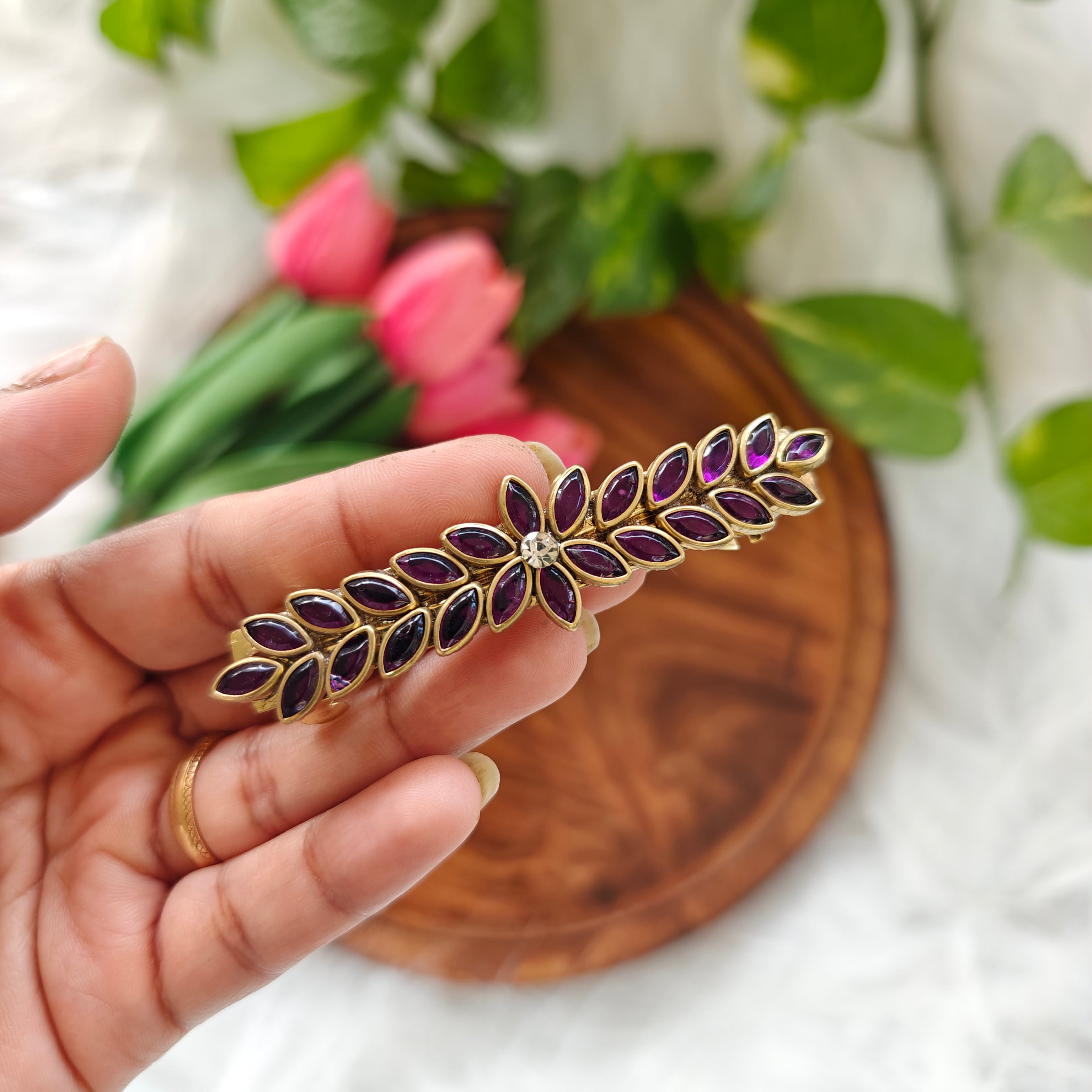 Handcrafted Kundan Hair clip
