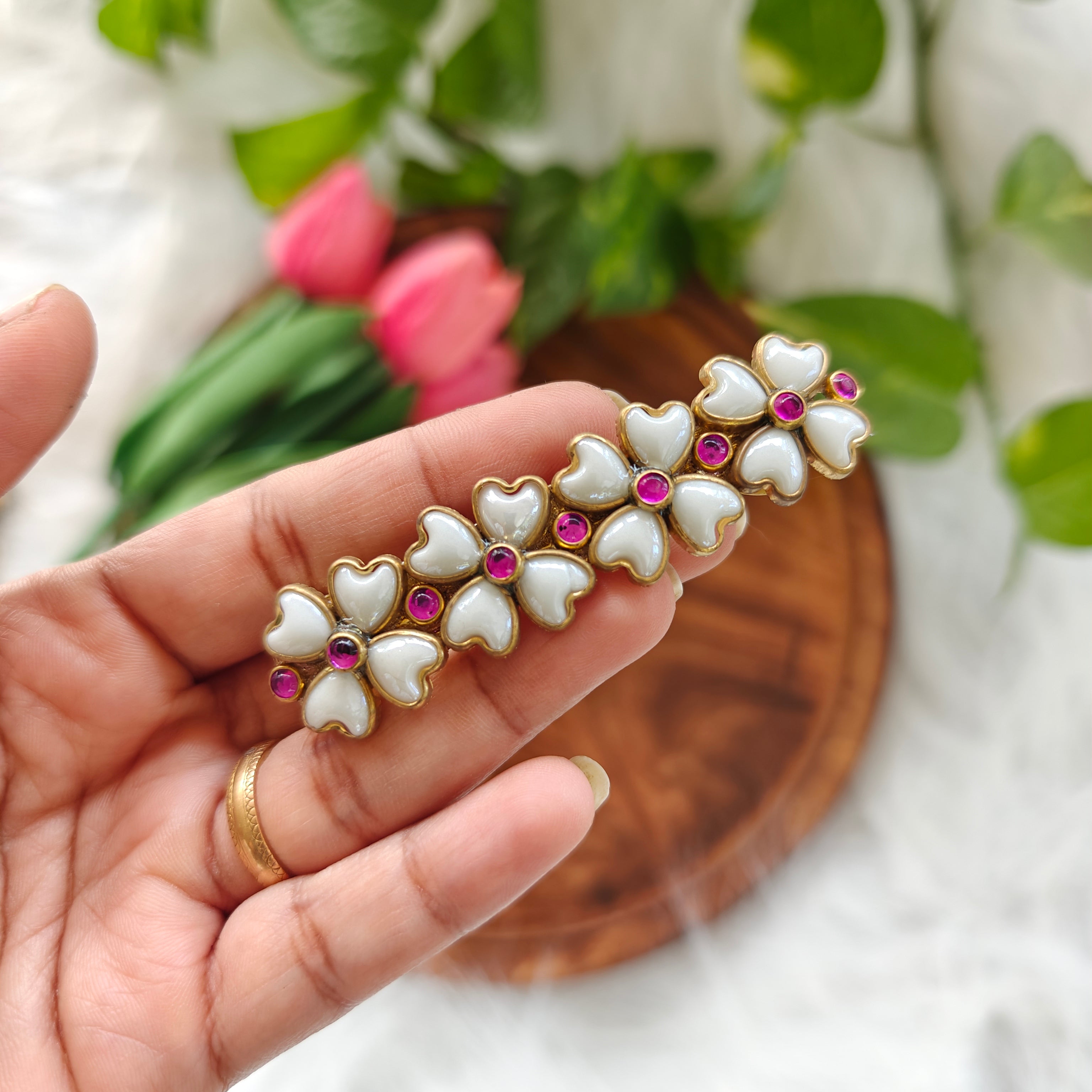 Handcrafted Kundan Hair clip