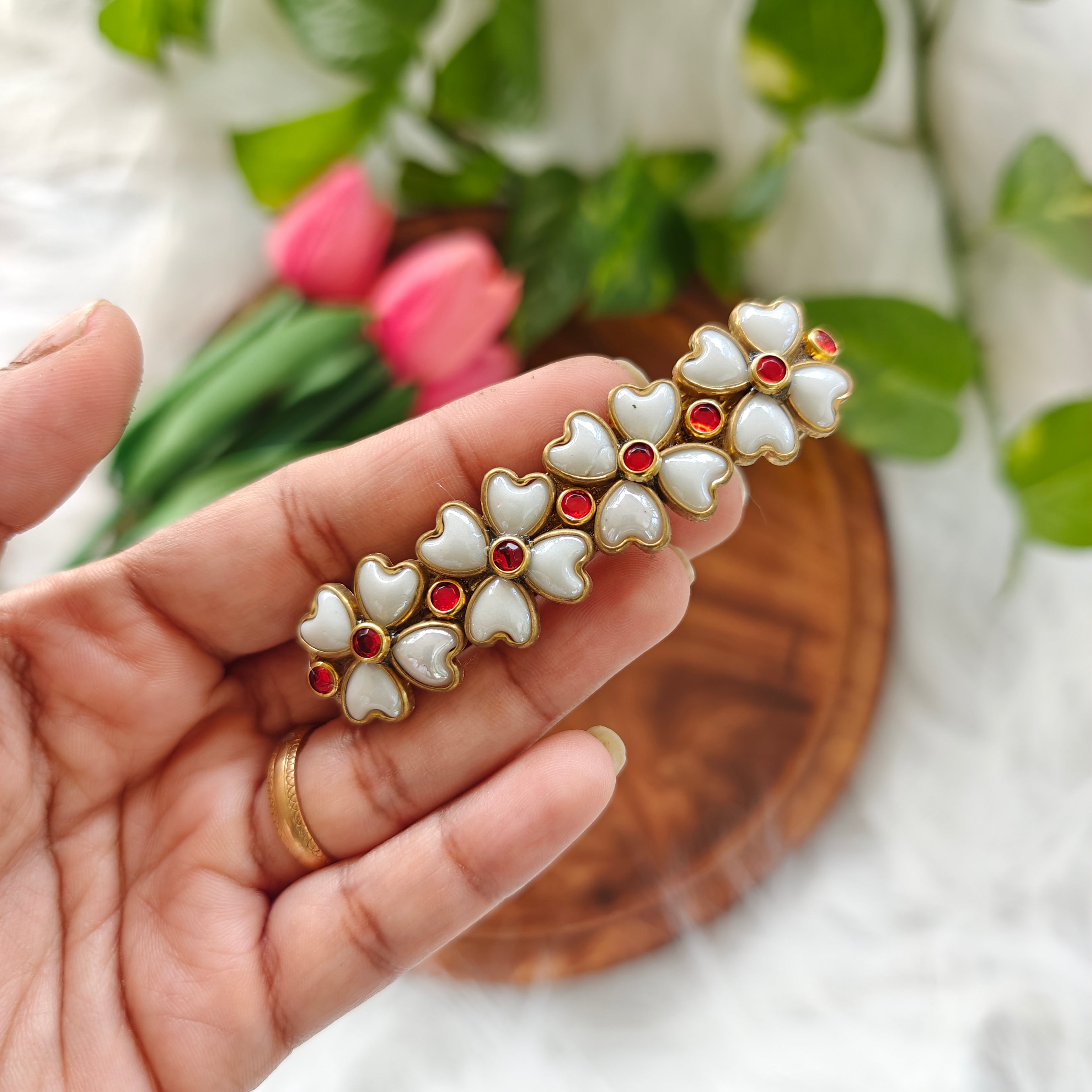 Handcrafted Kundan Hair clip