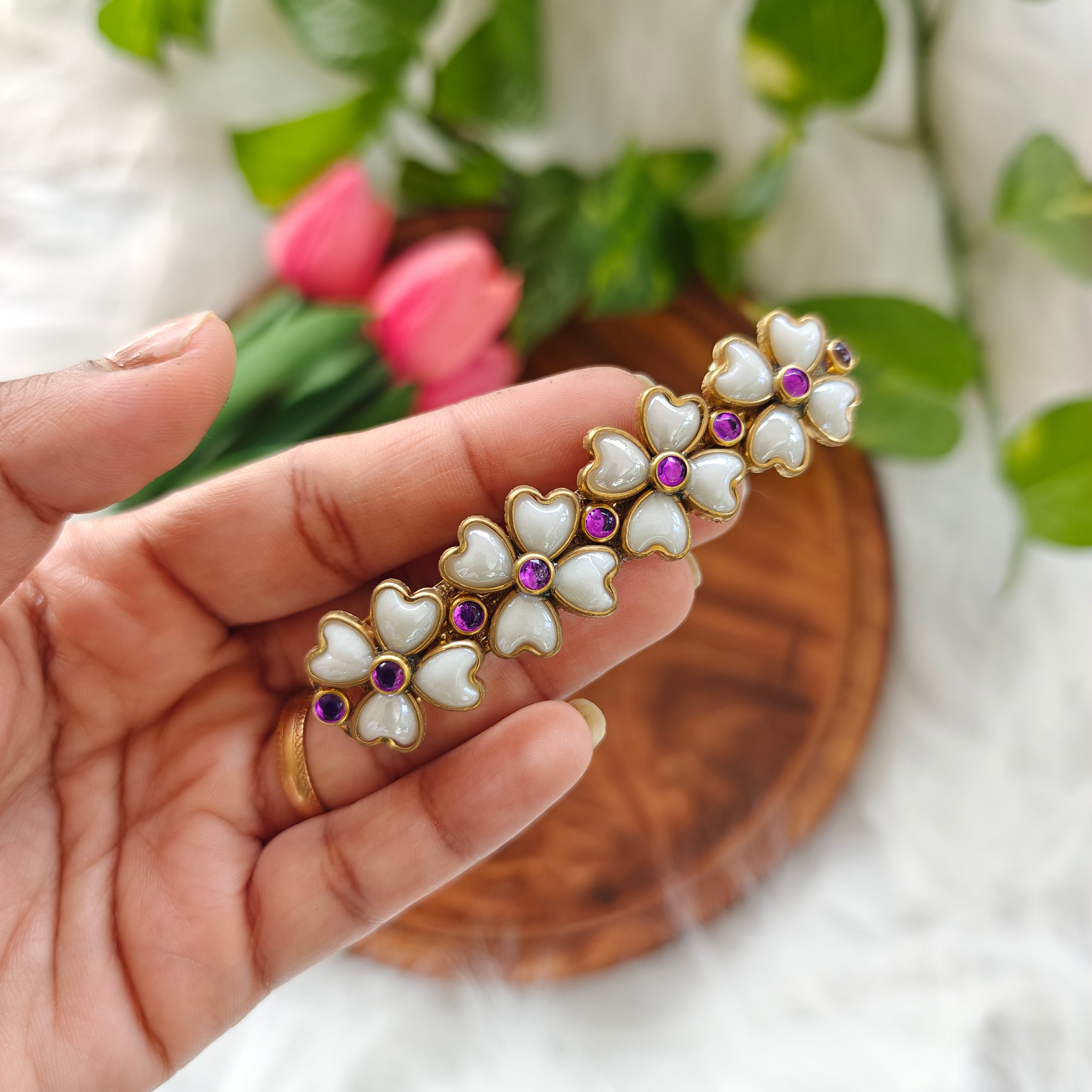 Handcrafted Kundan Hair clip