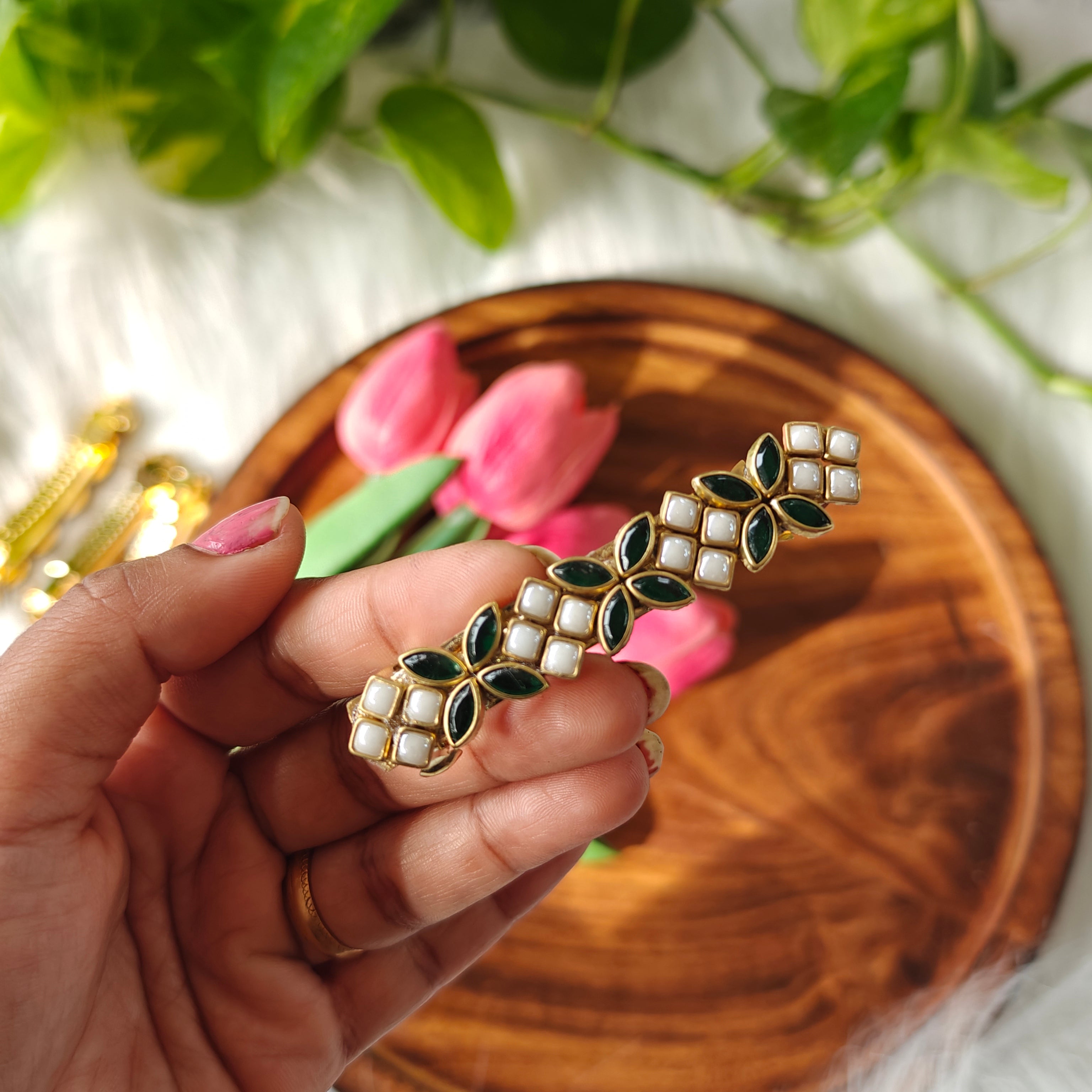 Handcrafted Kundan Hair clip