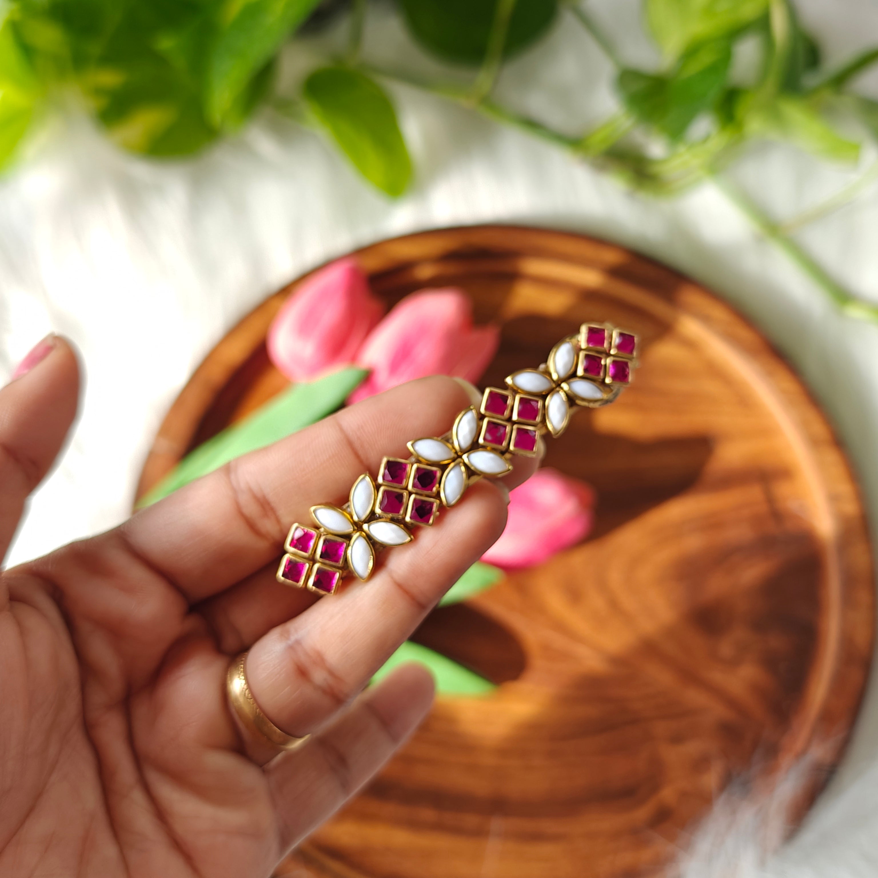 Handcrafted Kundan Hair clip