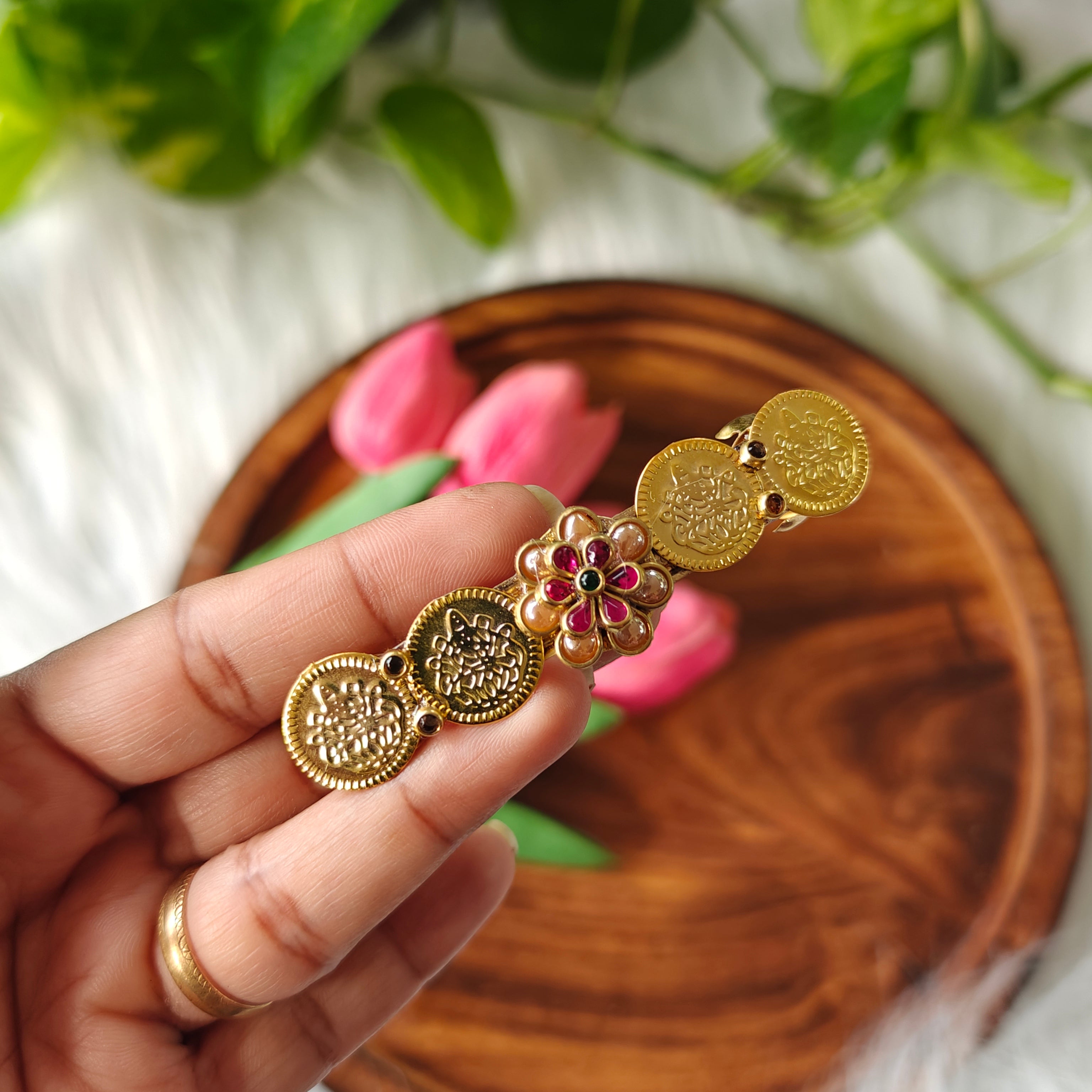 Handcrafted Kundan Hair clip