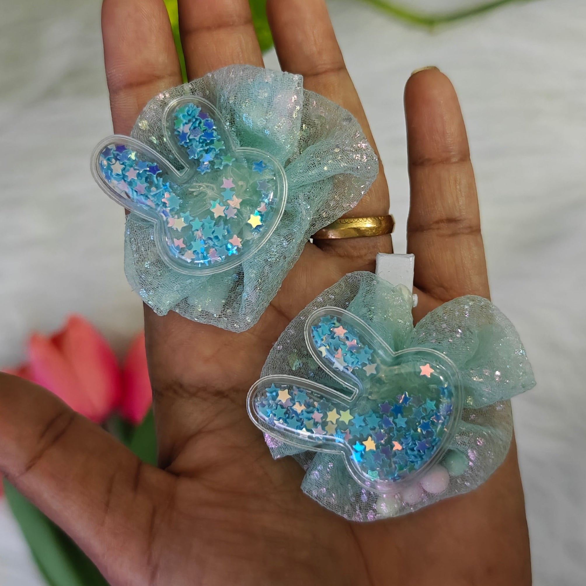 Cute Bunny Glitter Clip