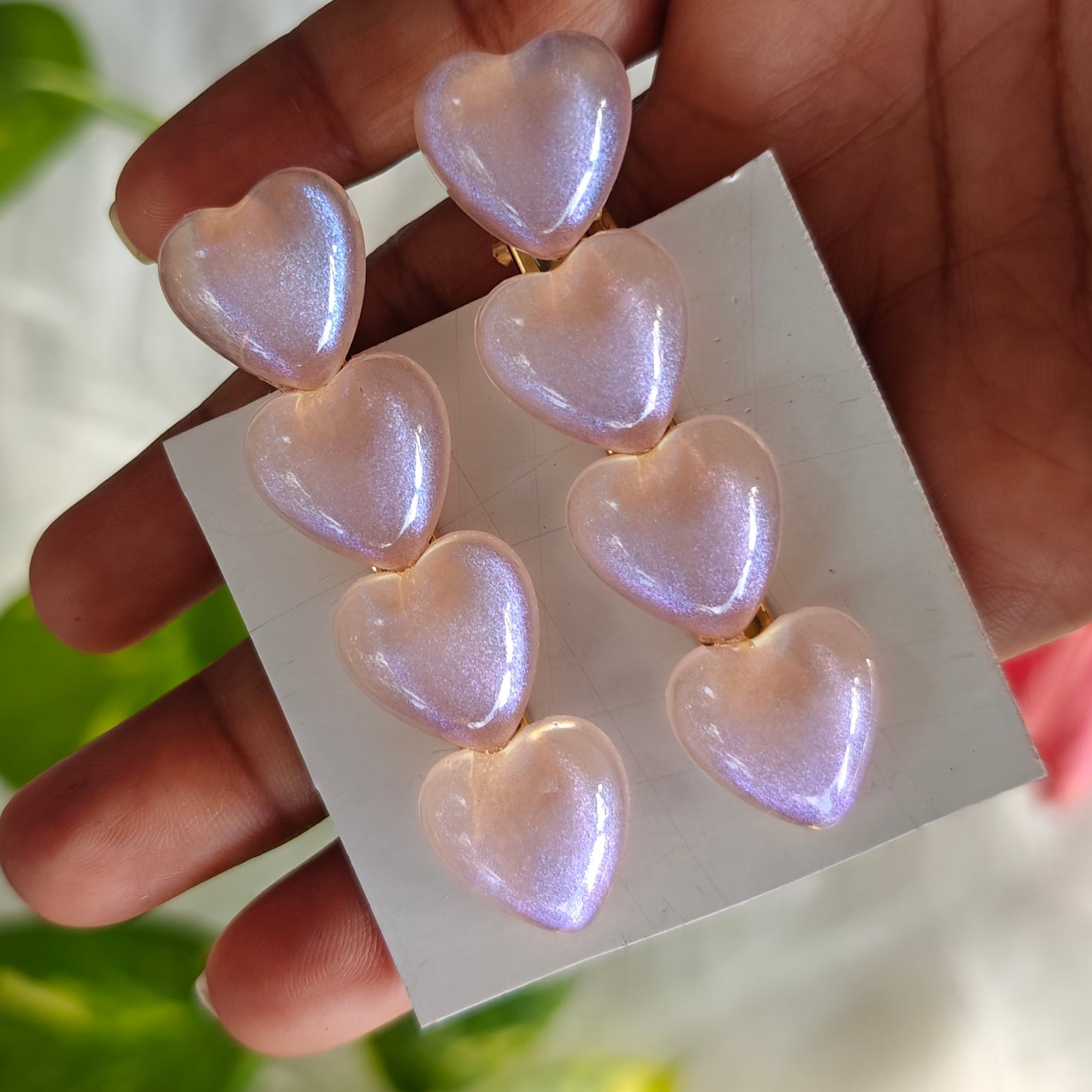 Cute Resin Heart Clips