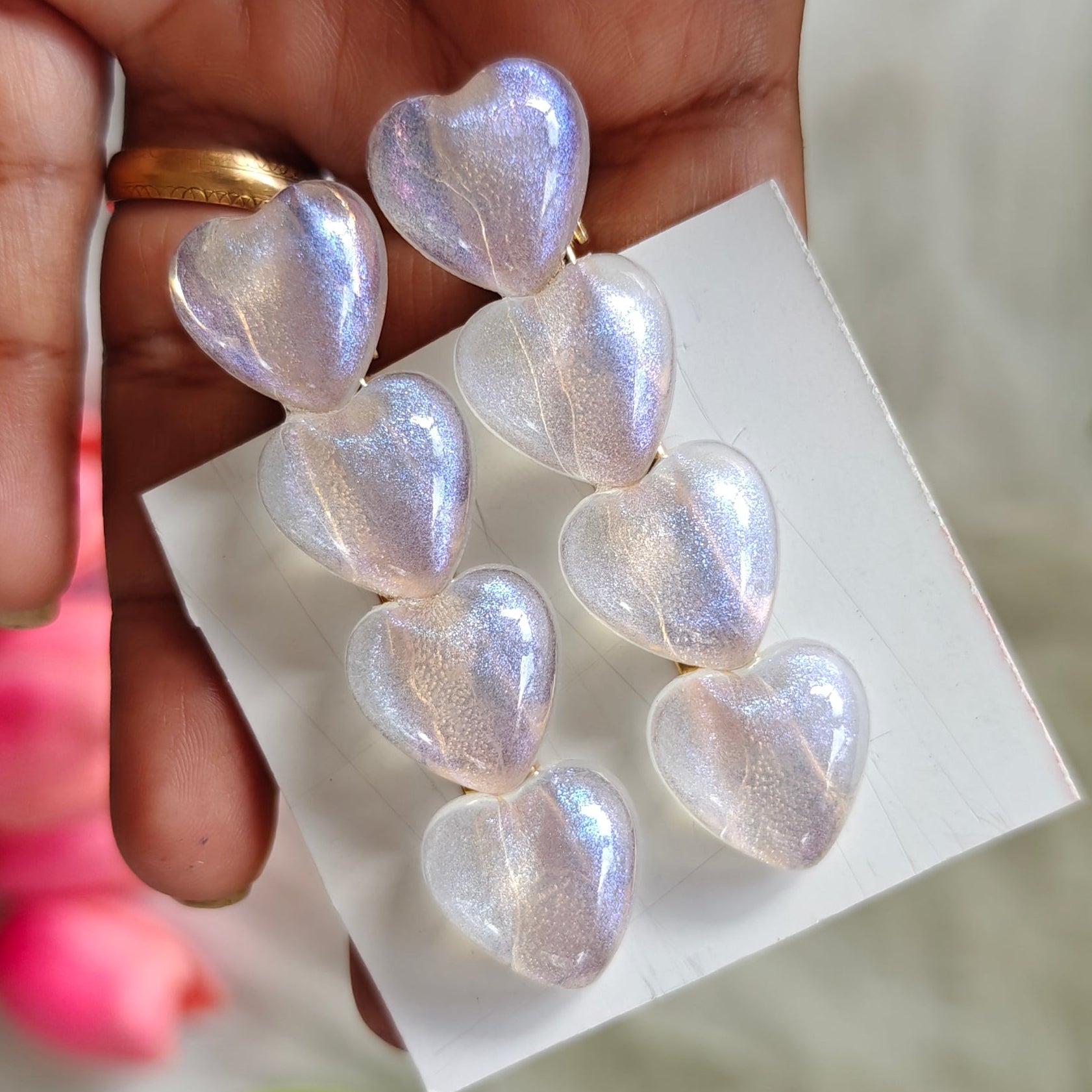 Cute Resin Heart Clips