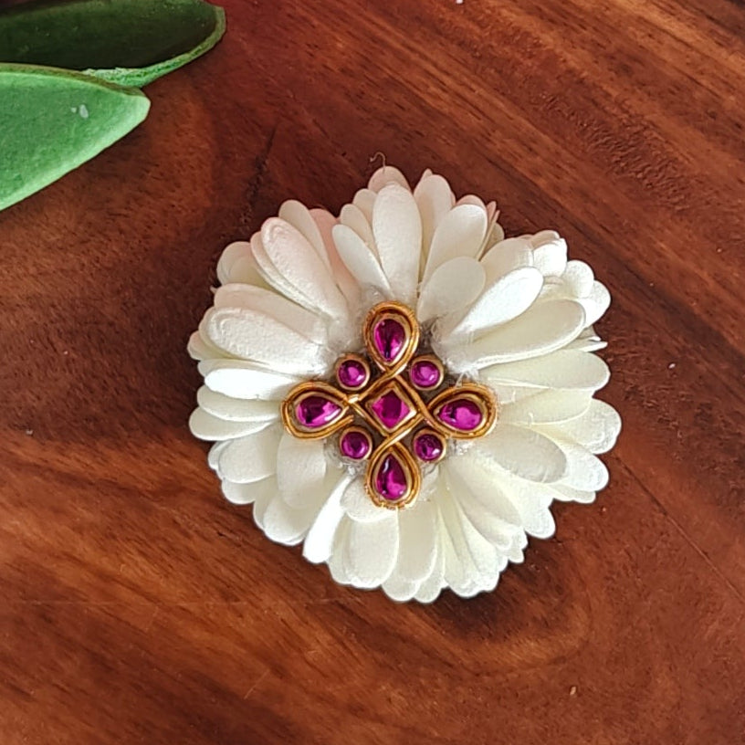 Lotus with Jasmine Flower Hair Clip