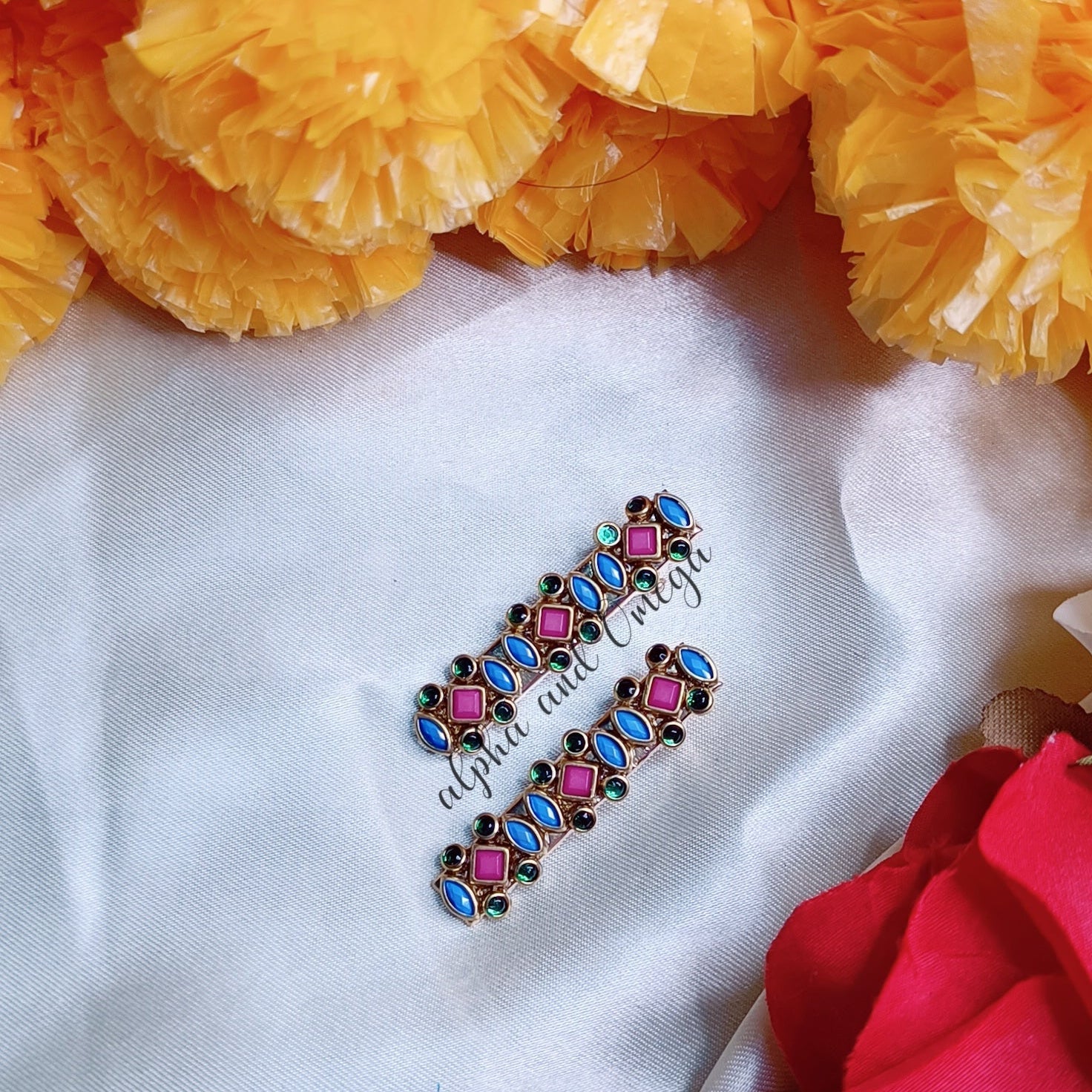 Traditional Floral Kids Hair Clips