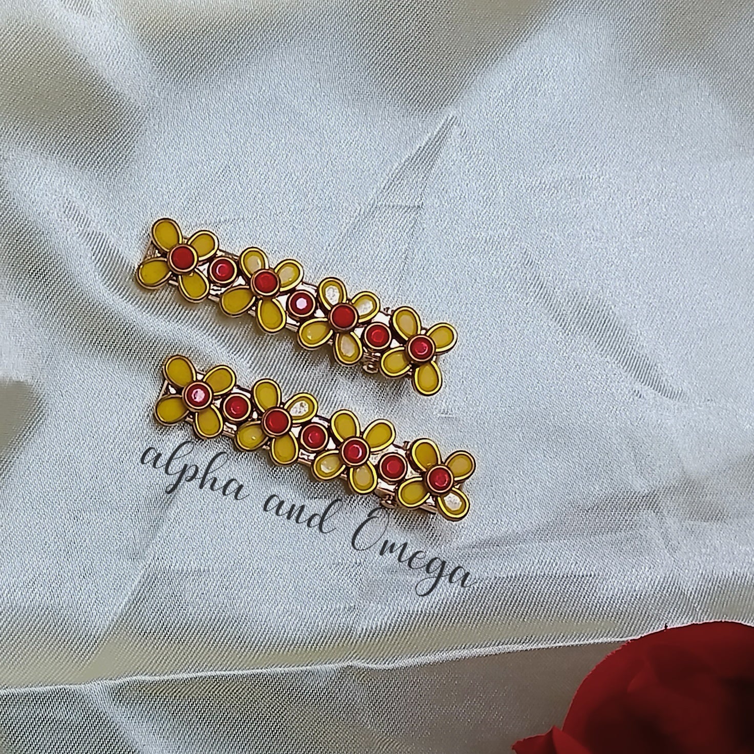 Traditional Floral Kids Hair Clips