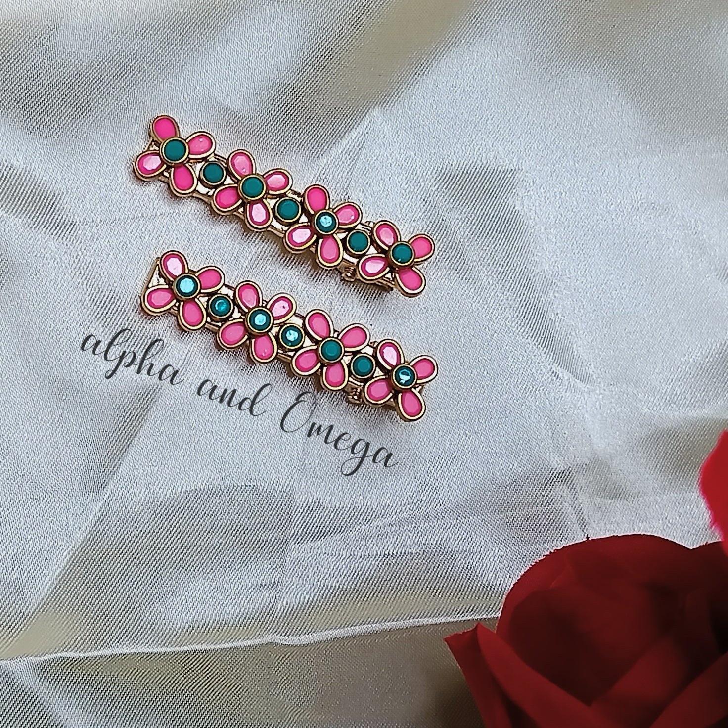 Traditional Floral Kids Hair Clips