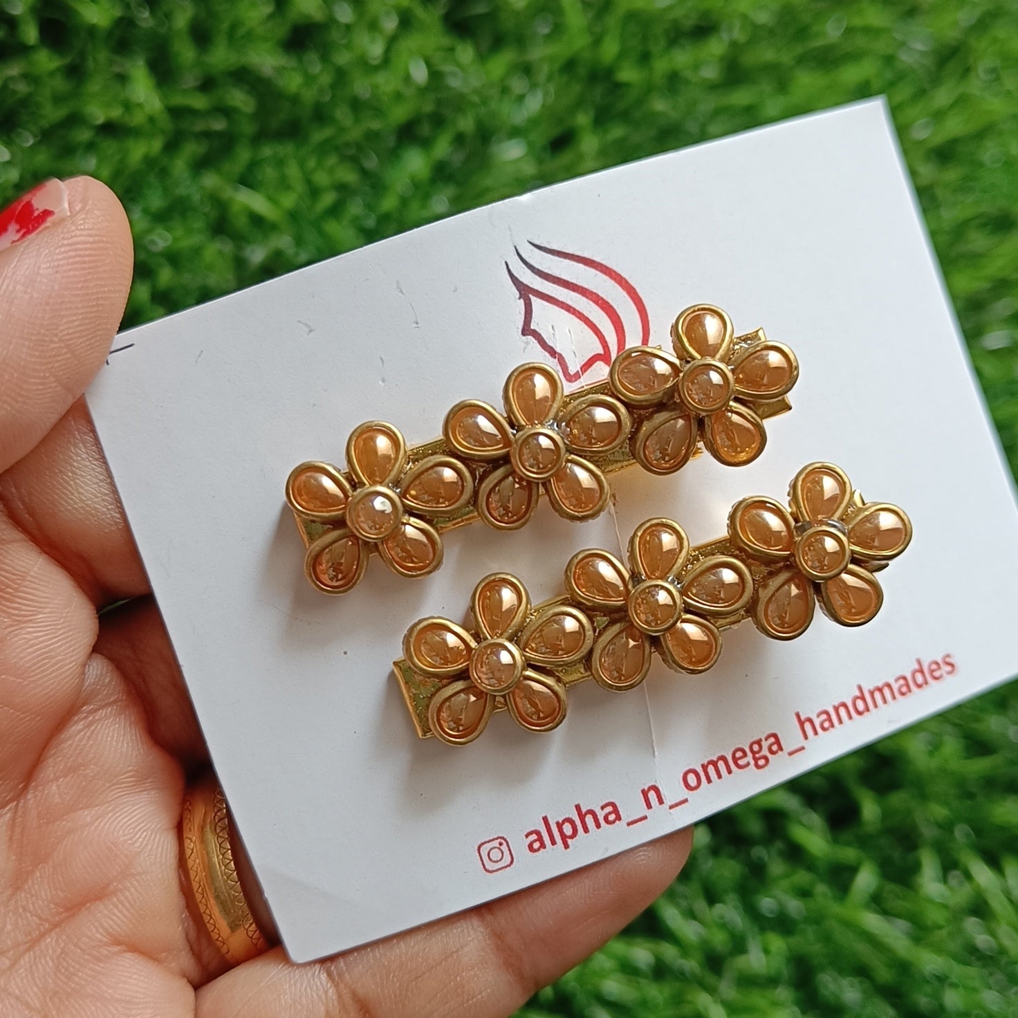 Traditional Floral Kids Hair Clips