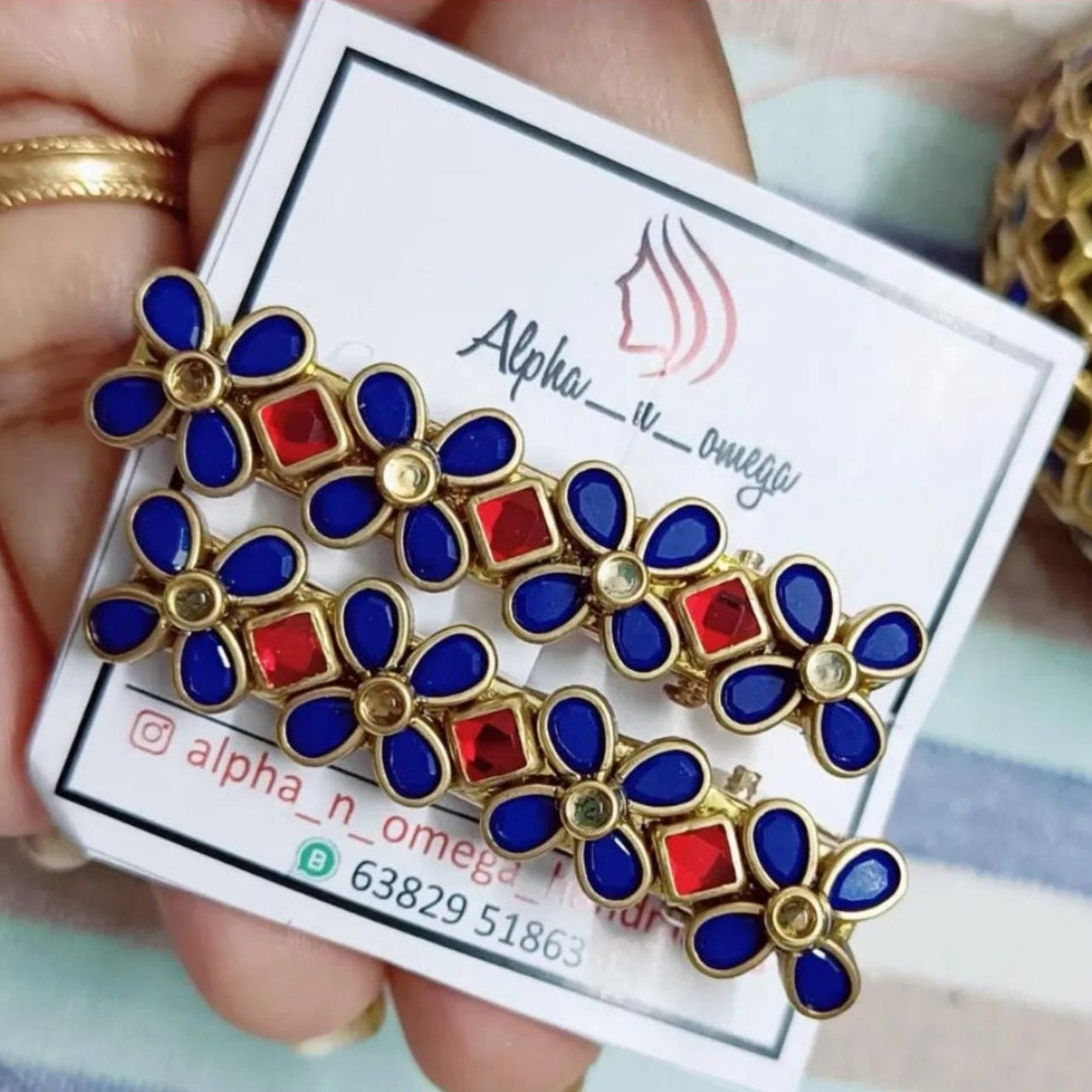 Traditional Floral Kids Hair Clips