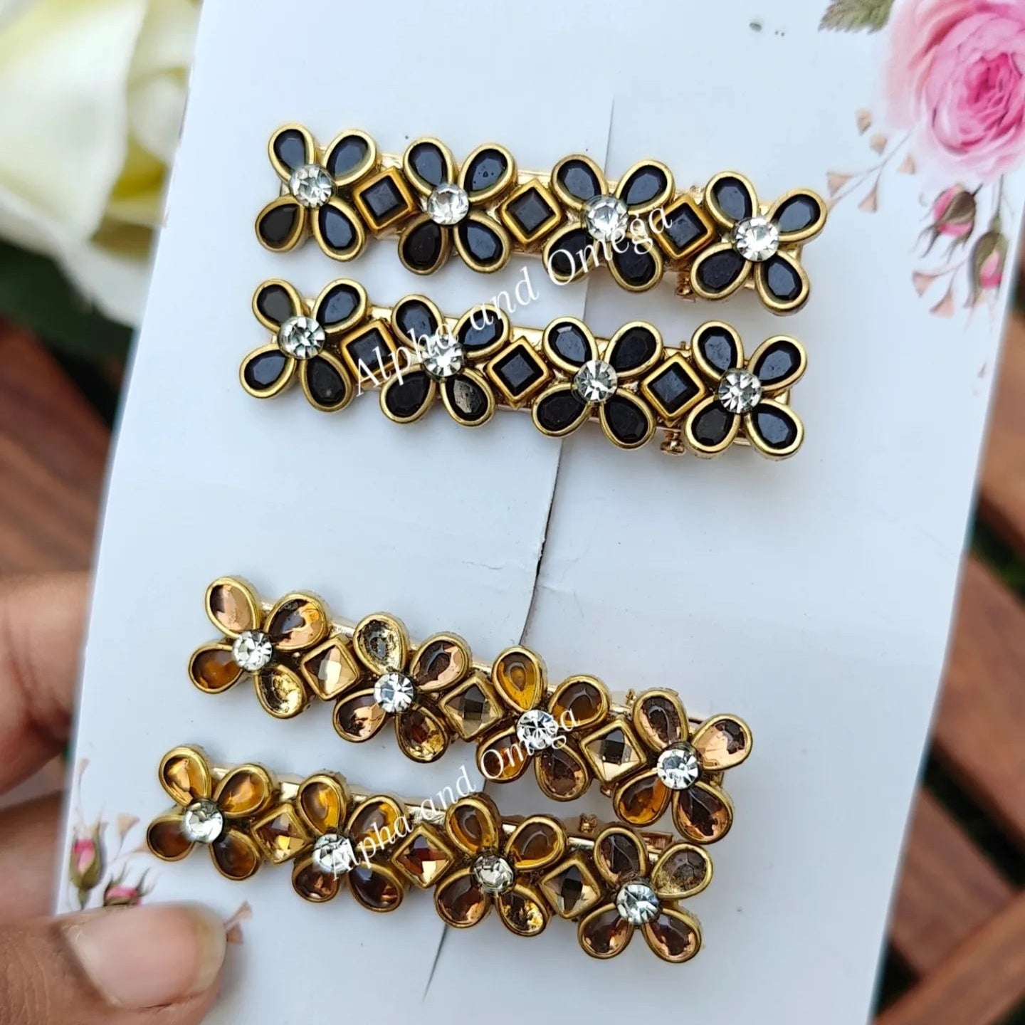 Traditional Floral Kids Hair Clips