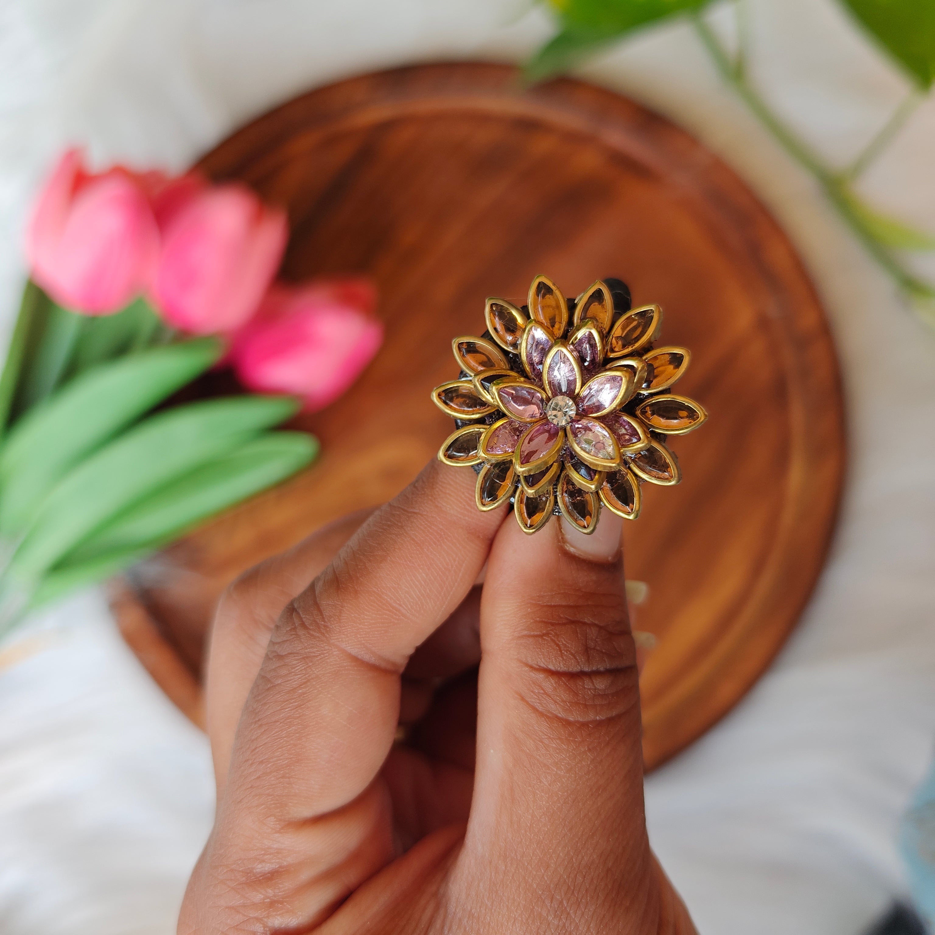 Traditional Kundan Floral Hair Band