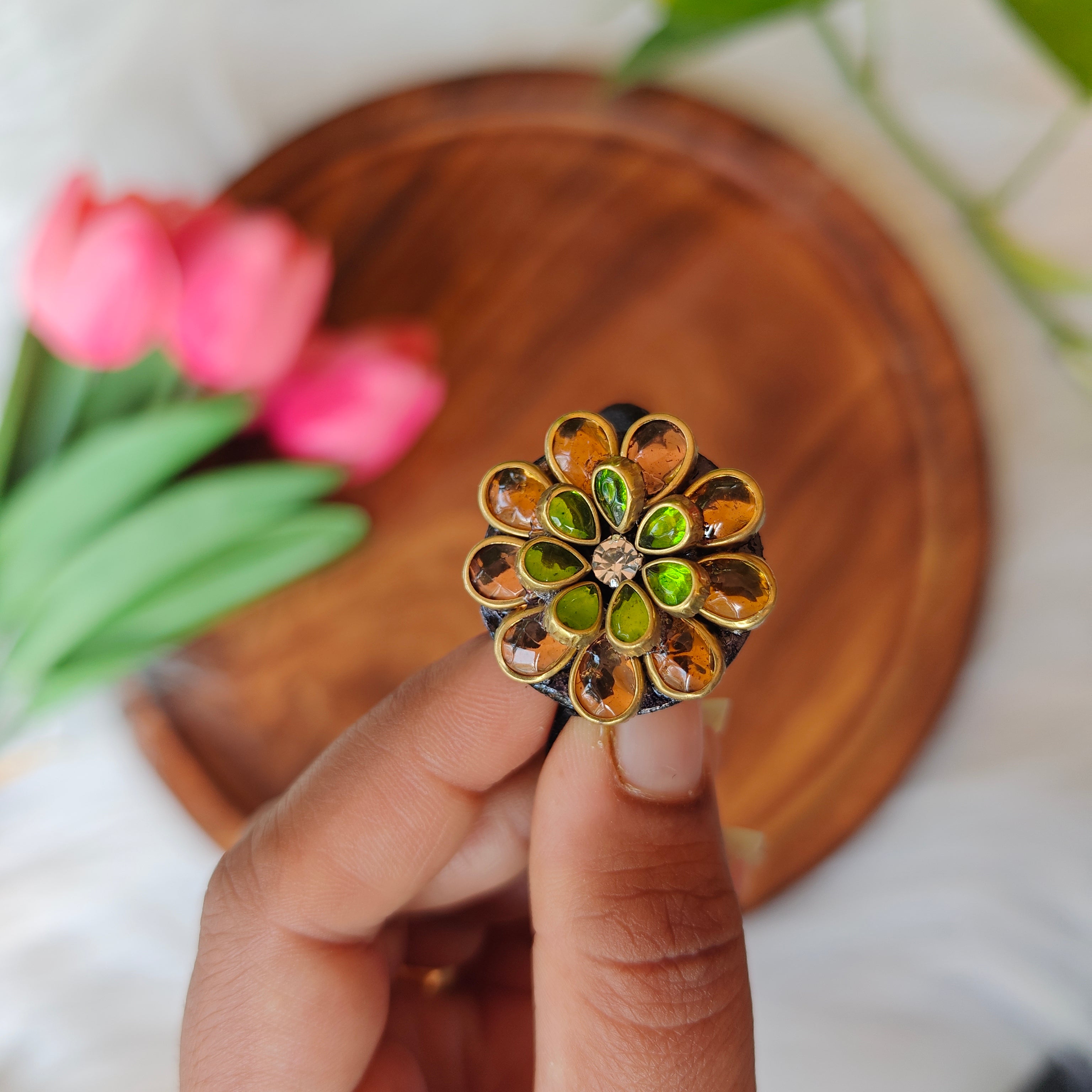 Traditional Kundan Floral Hair Band