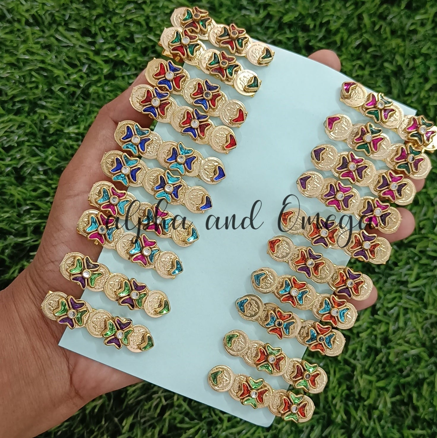 Traditional Floral Kids Hair Clips