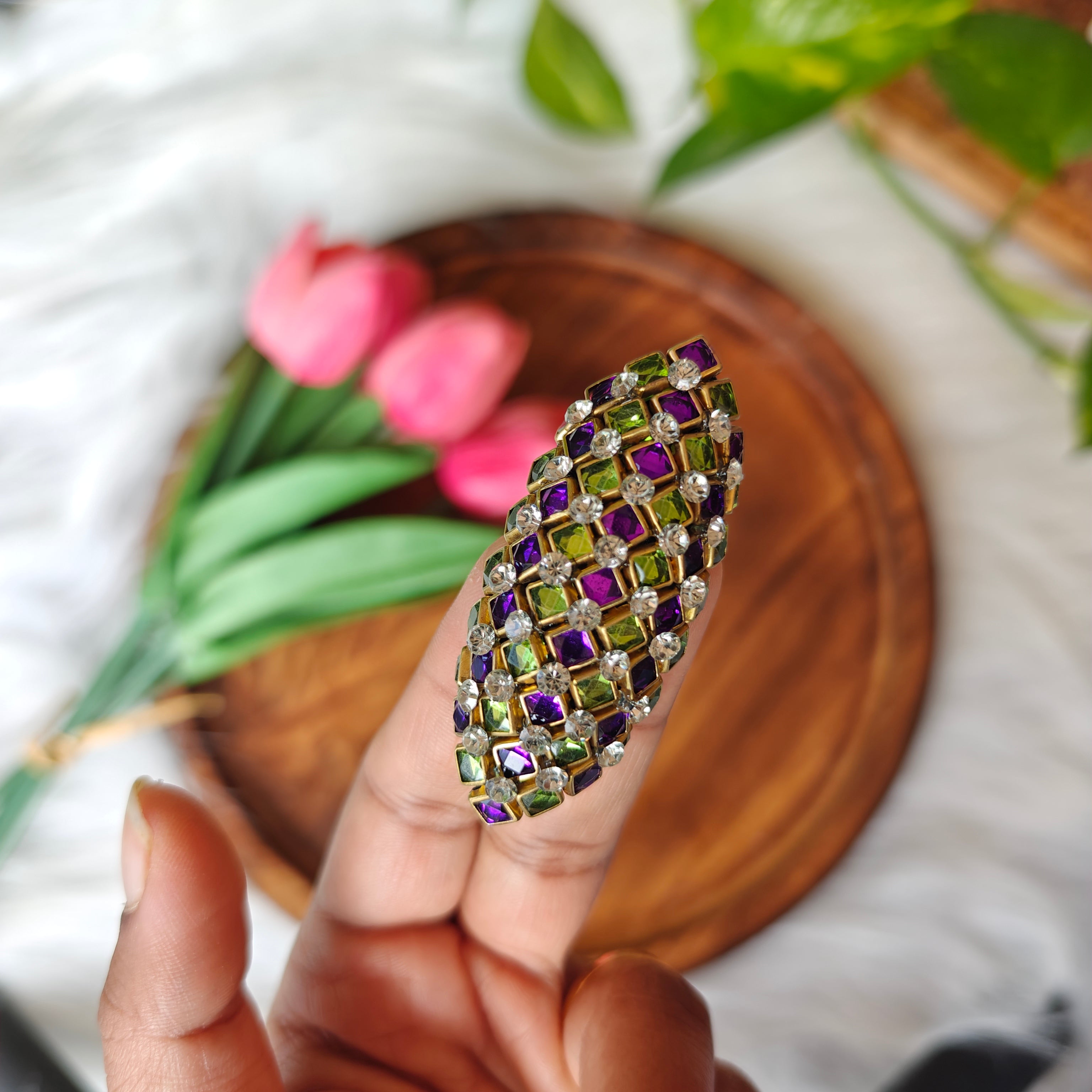 Handmade Kundan Saree Pin