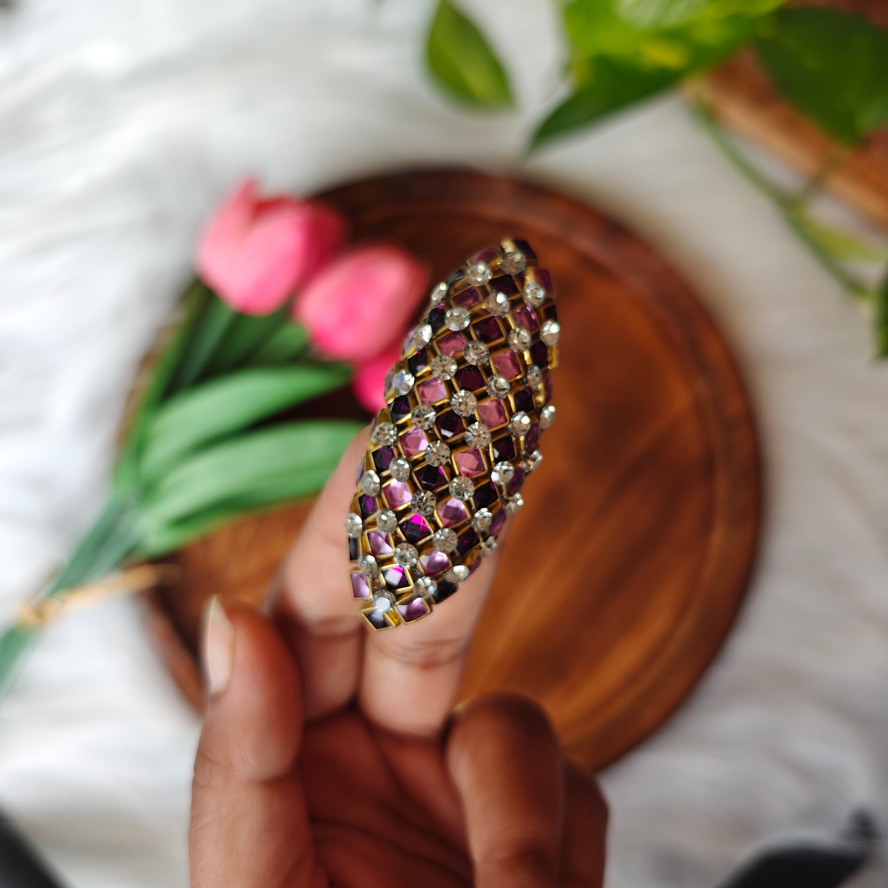 Handmade Kundan Saree Pin