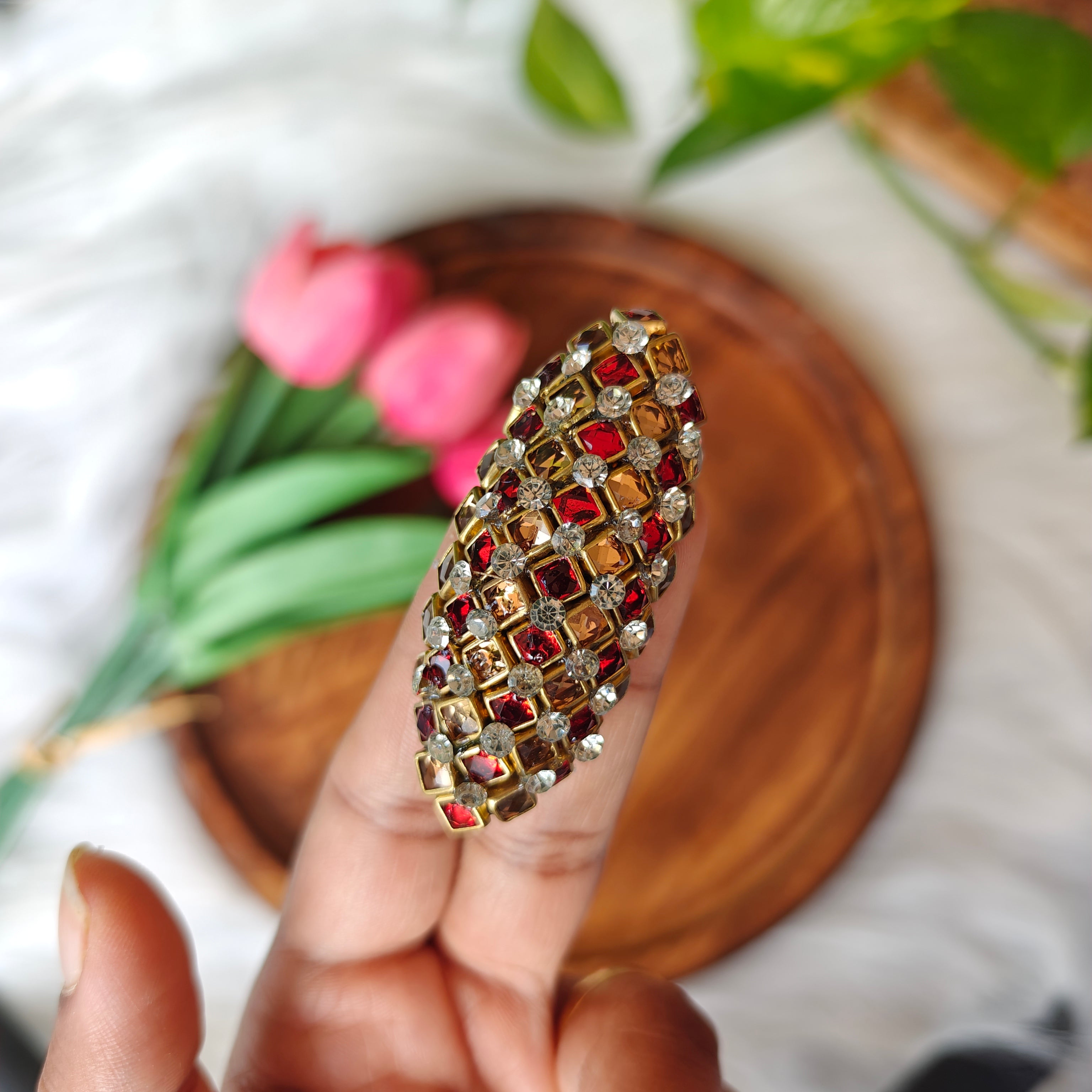 Handmade Kundan Saree Pin