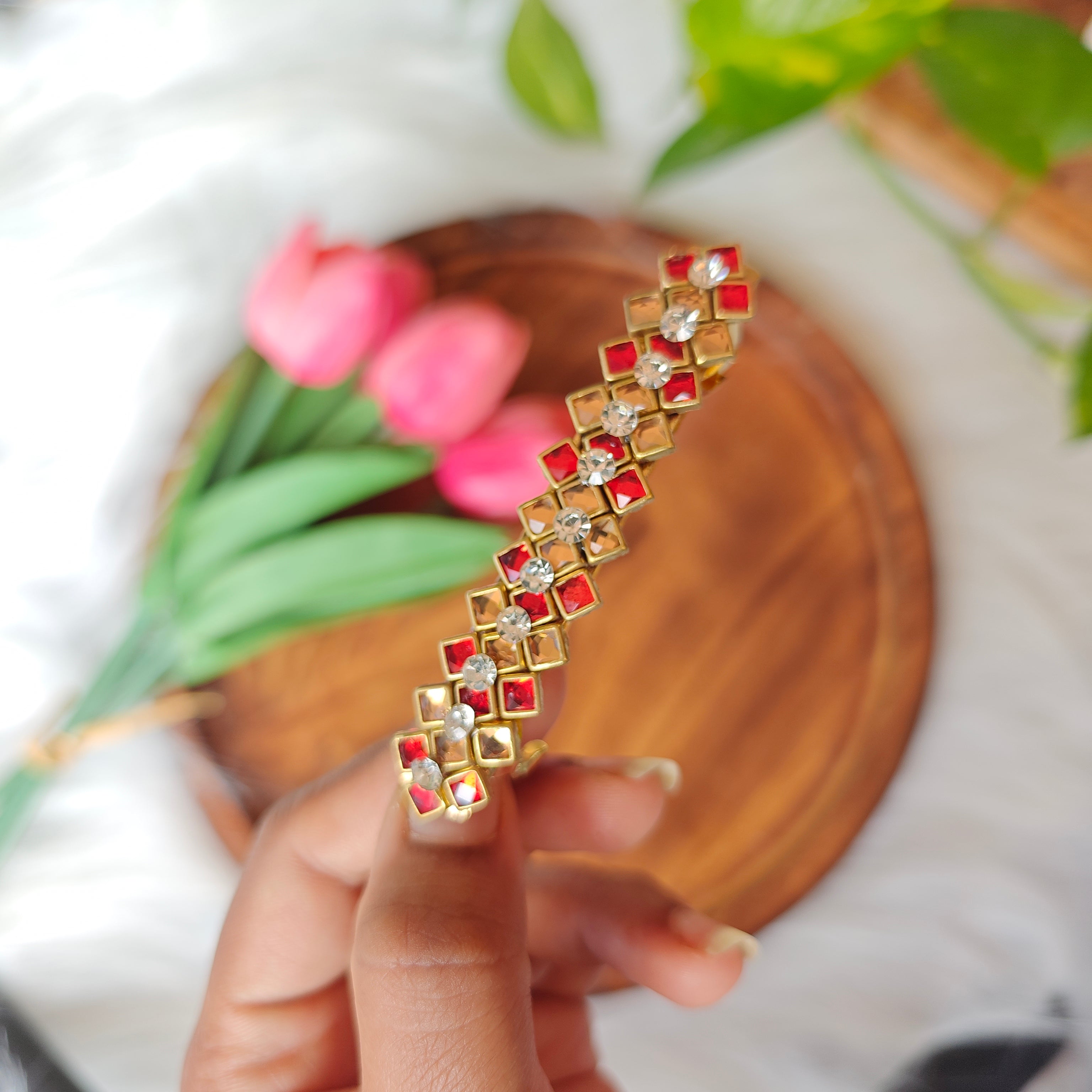 Handcrafted Kundan Center Hair Clip