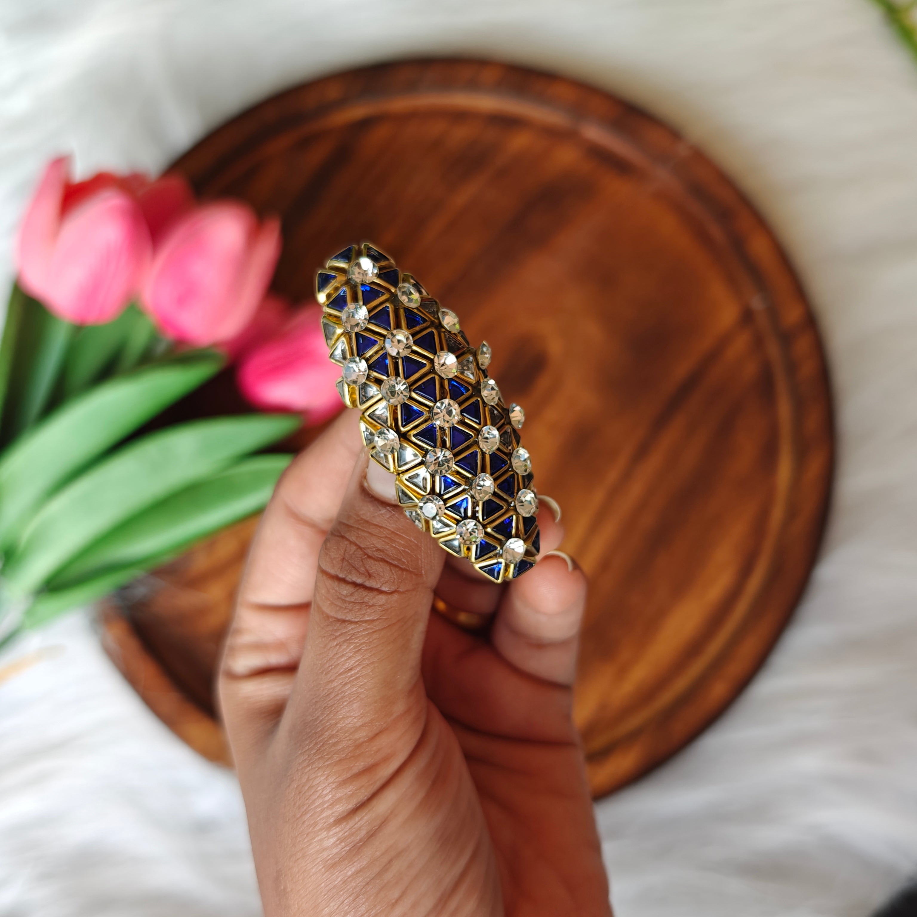 Handmade Kundan Saree Pin