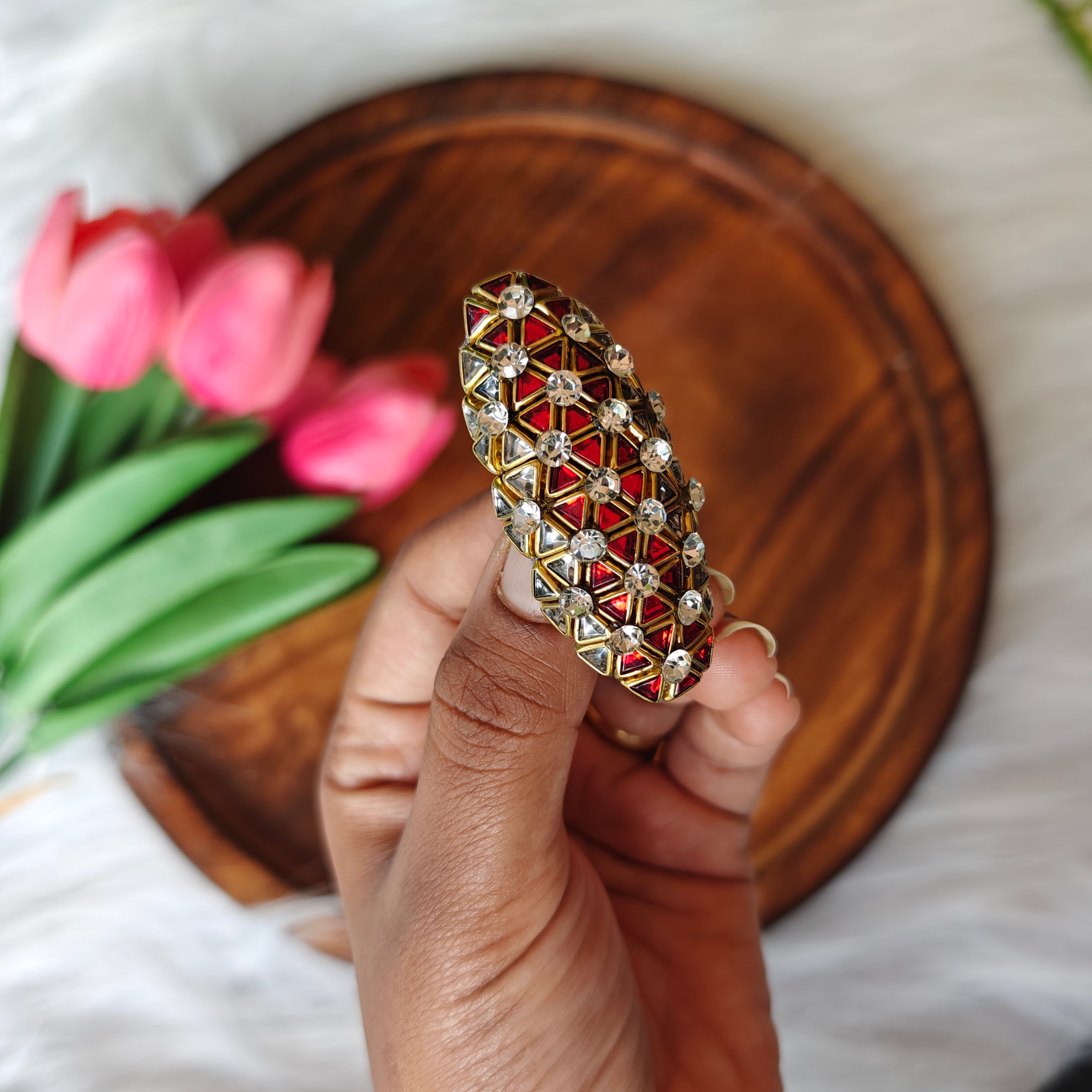 Handmade Kundan Saree Pin