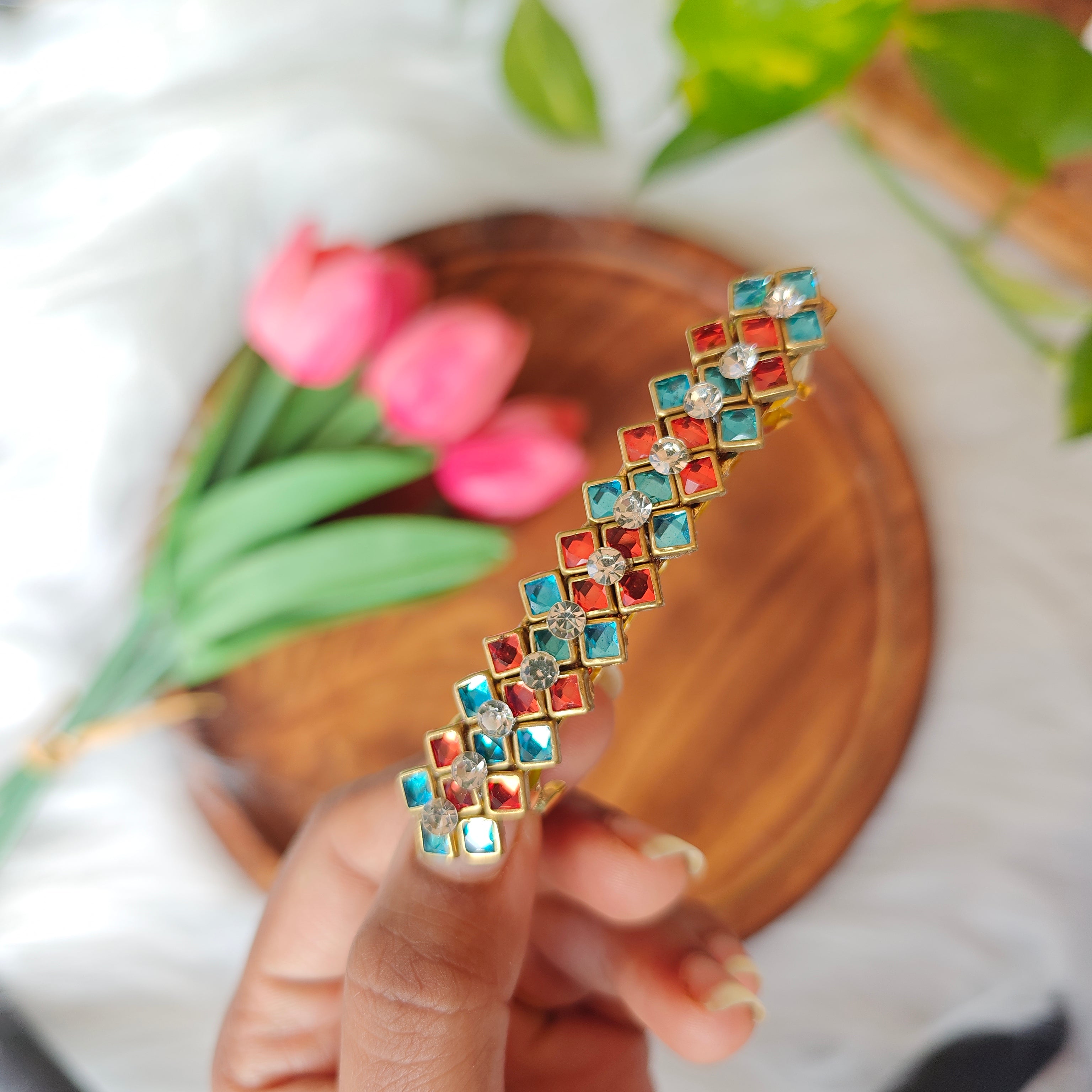 Handcrafted Kundan Center Hair Clip