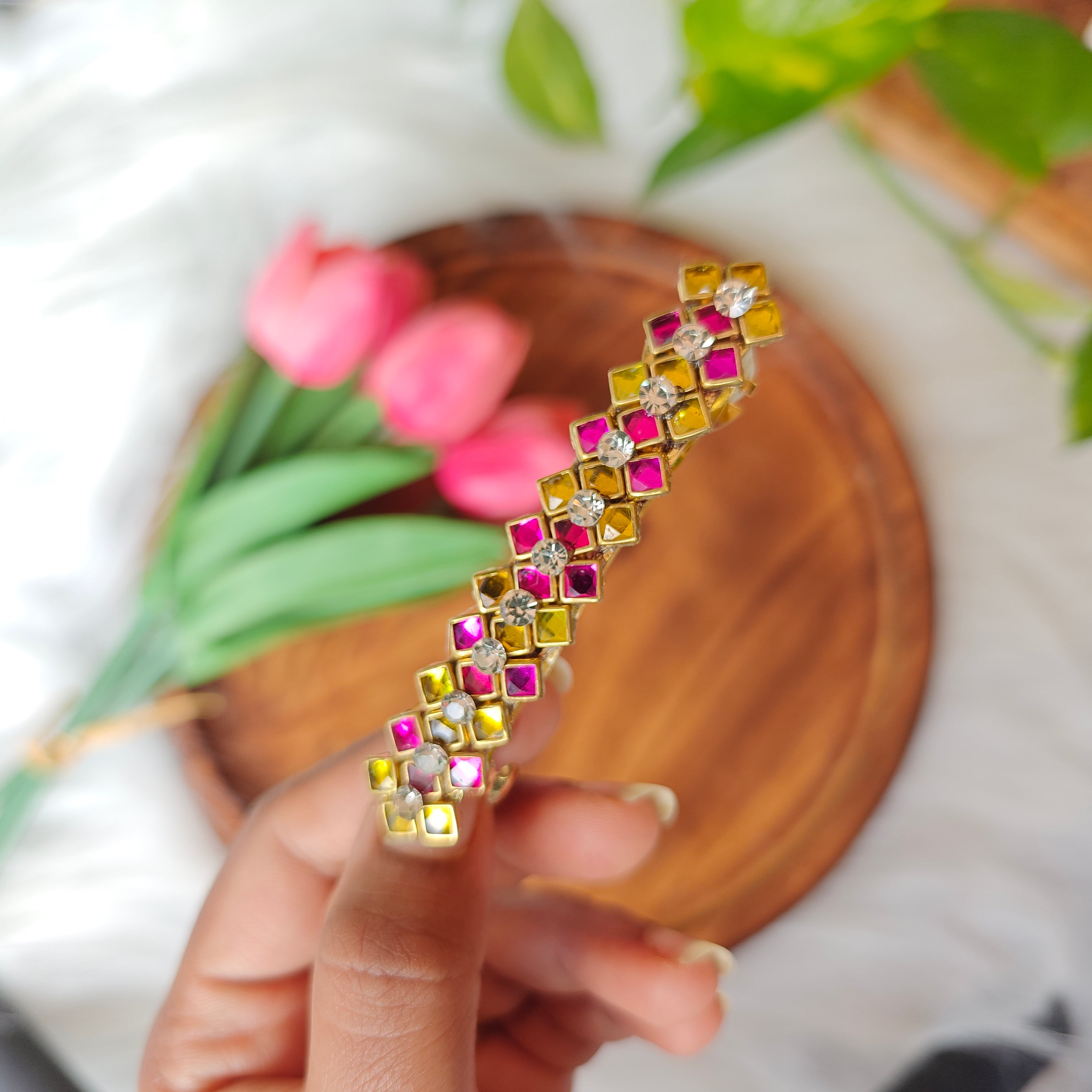Handcrafted Kundan Center Hair Clip