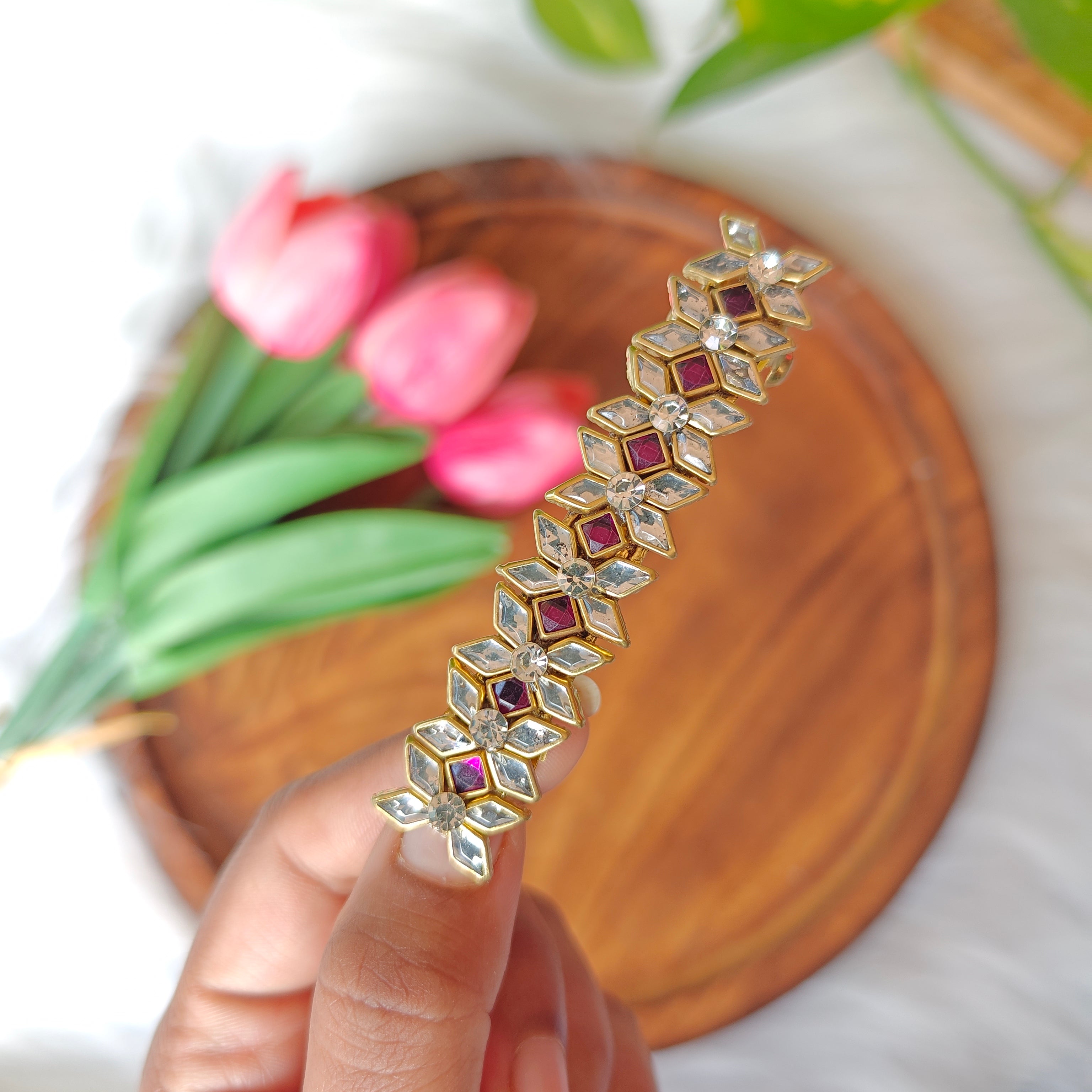 Handcrafted Kundan Center Hair Clip
