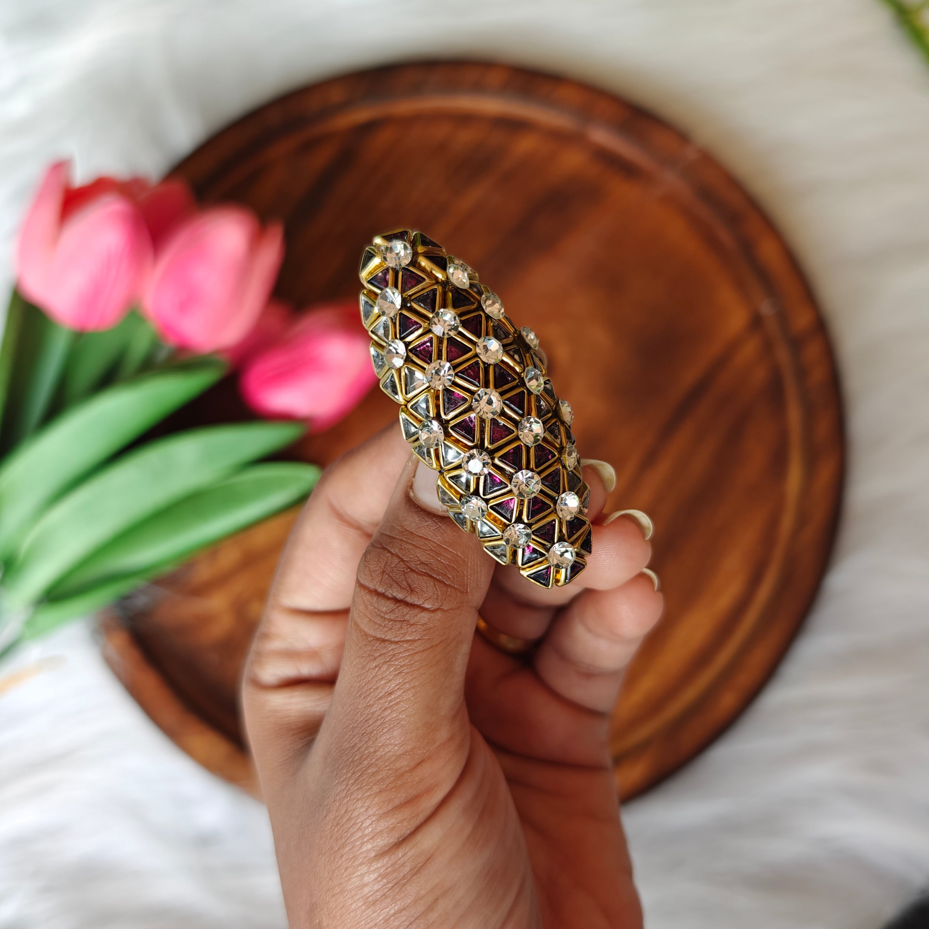 Handmade Kundan Saree Pin