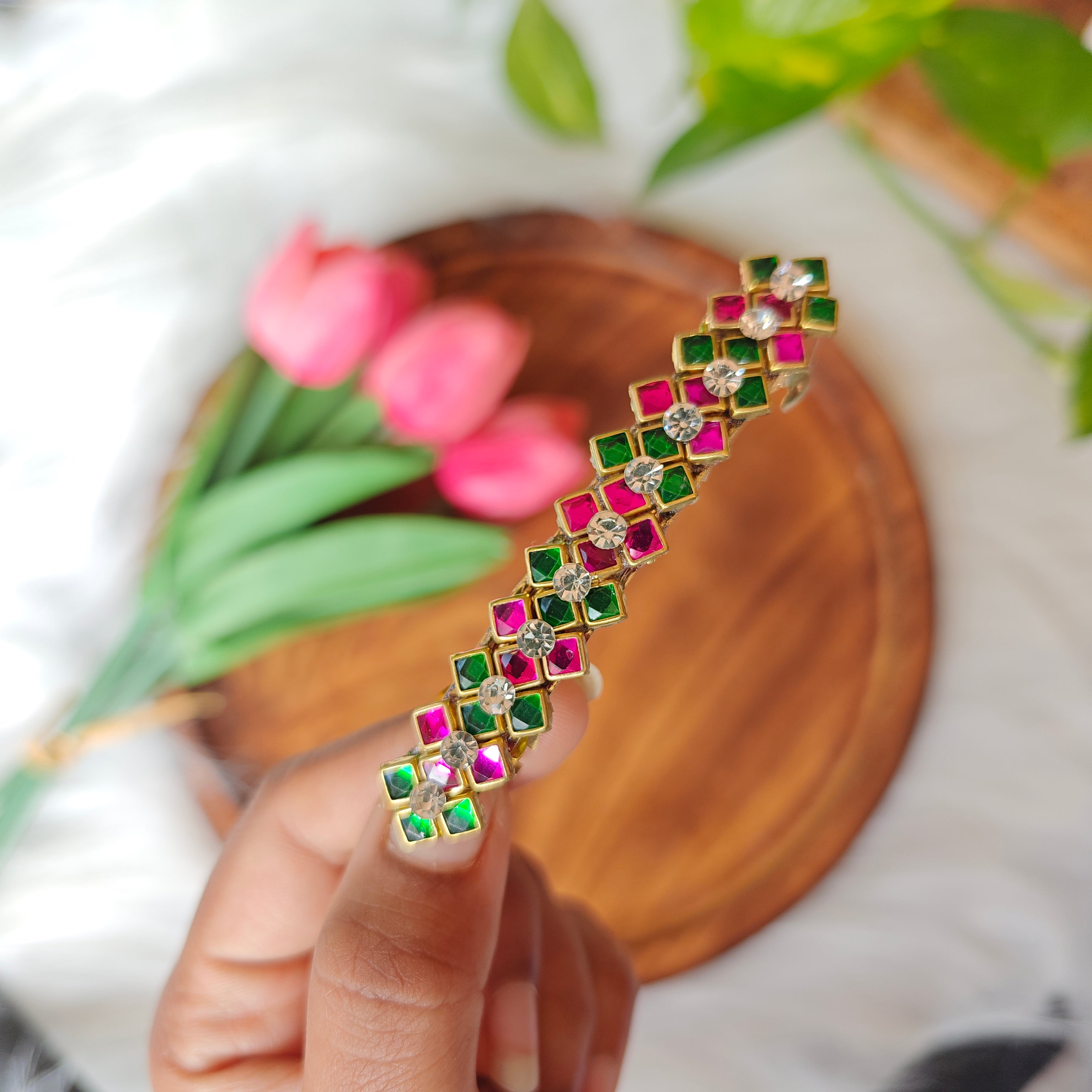 Handcrafted Kundan Center Hair Clip